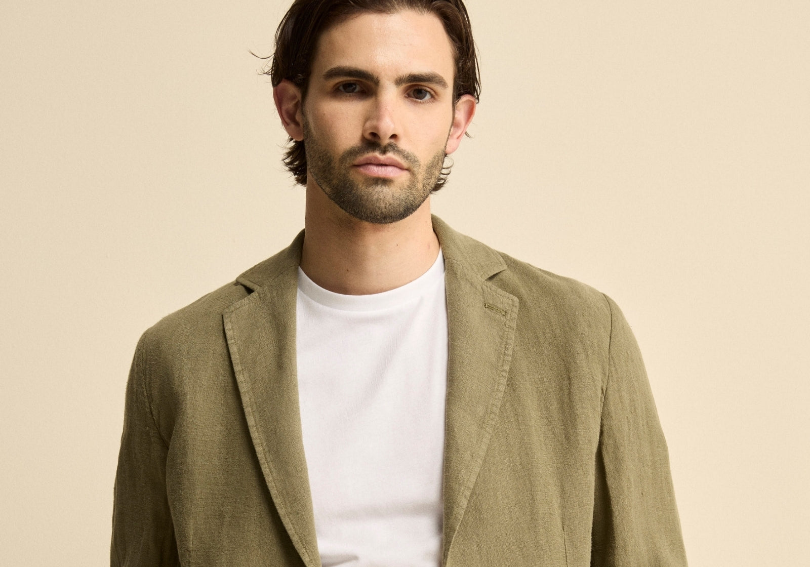 Giacca Lino Uomo Verde