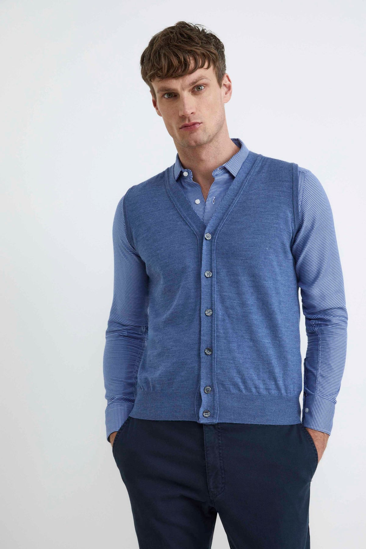 Gilet in lana con bottoni - JEANS