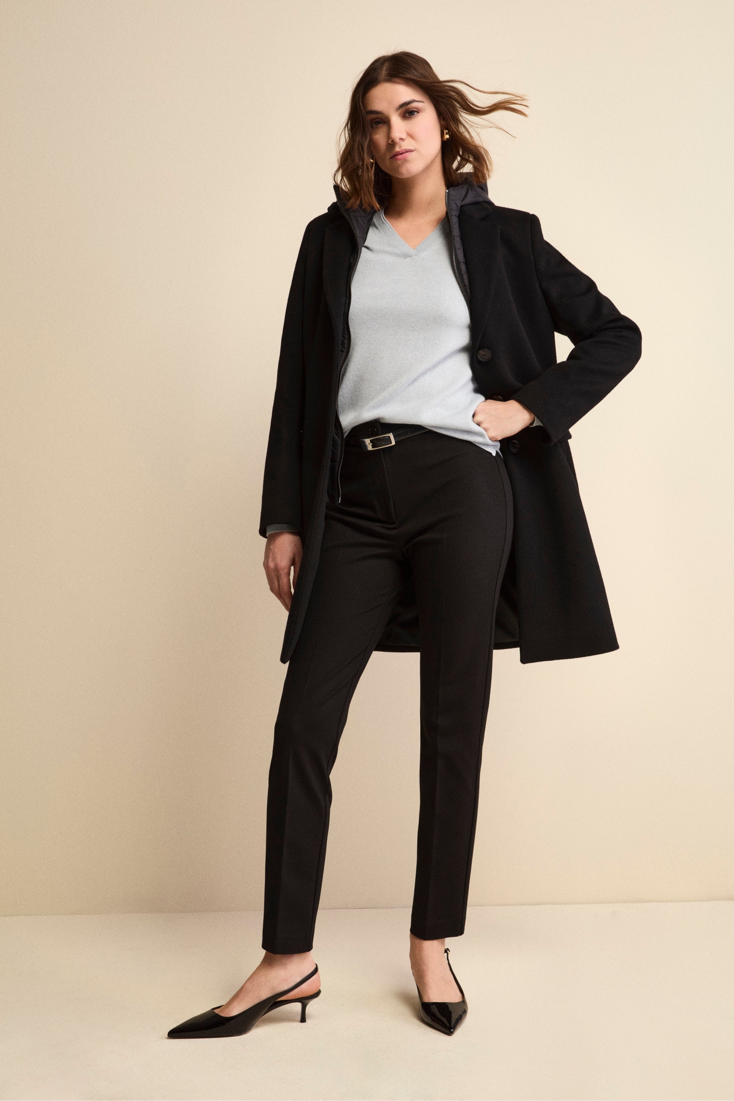 Cappotto in lana e cashmere - NERO