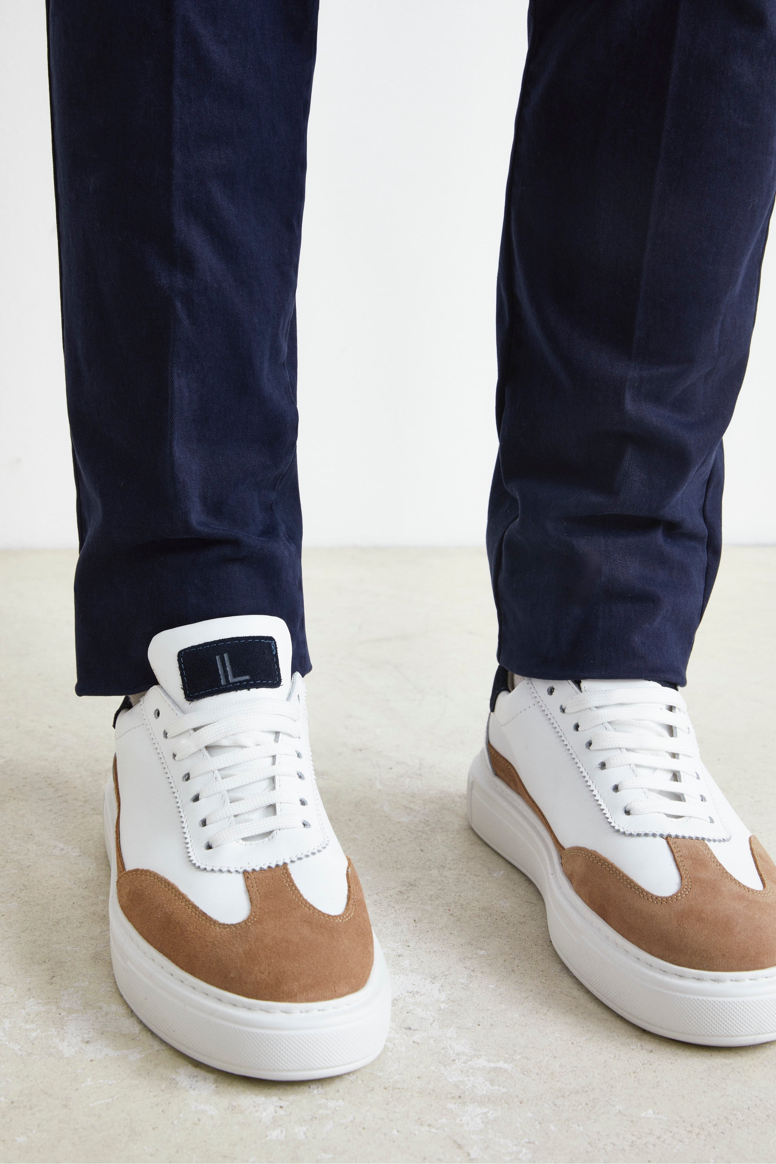 Sneakers Camoscio in Pelle BEIGE/BIANCO 40