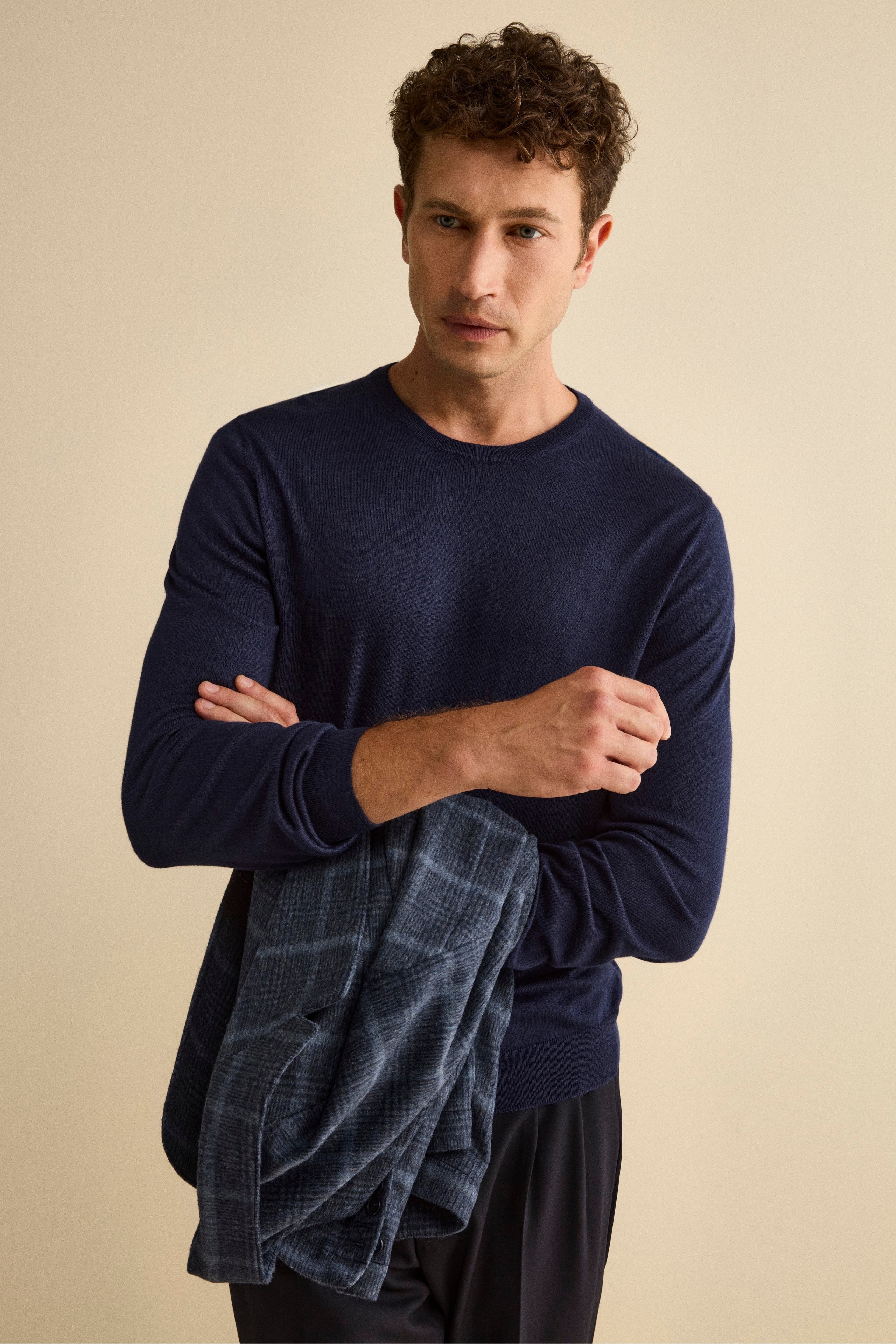 Maglia extrafine in seta e cashmere - BLU NOTTE