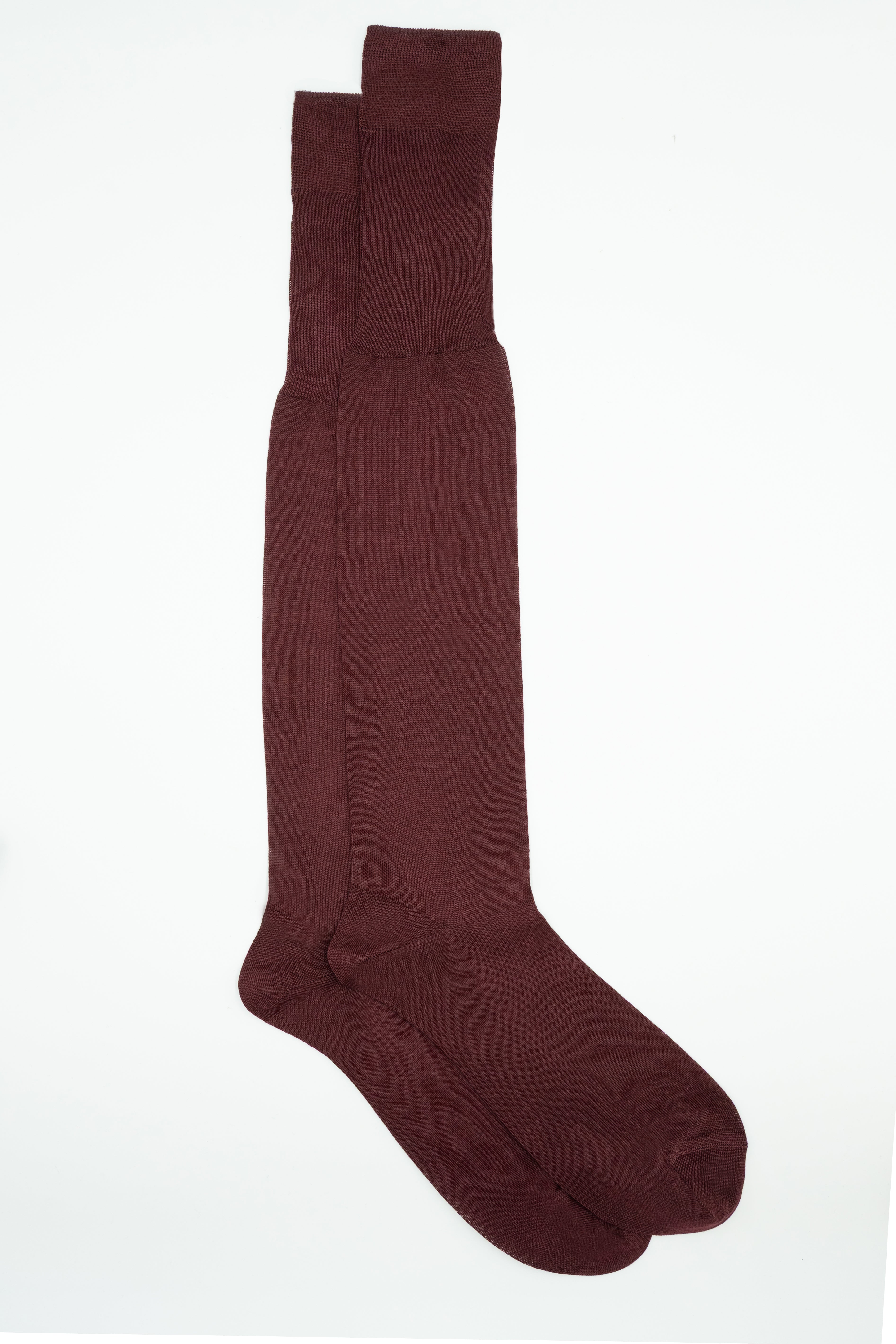 Calze Lunghe Rasate in Filo di Scozia BORDEAUX - Main Image