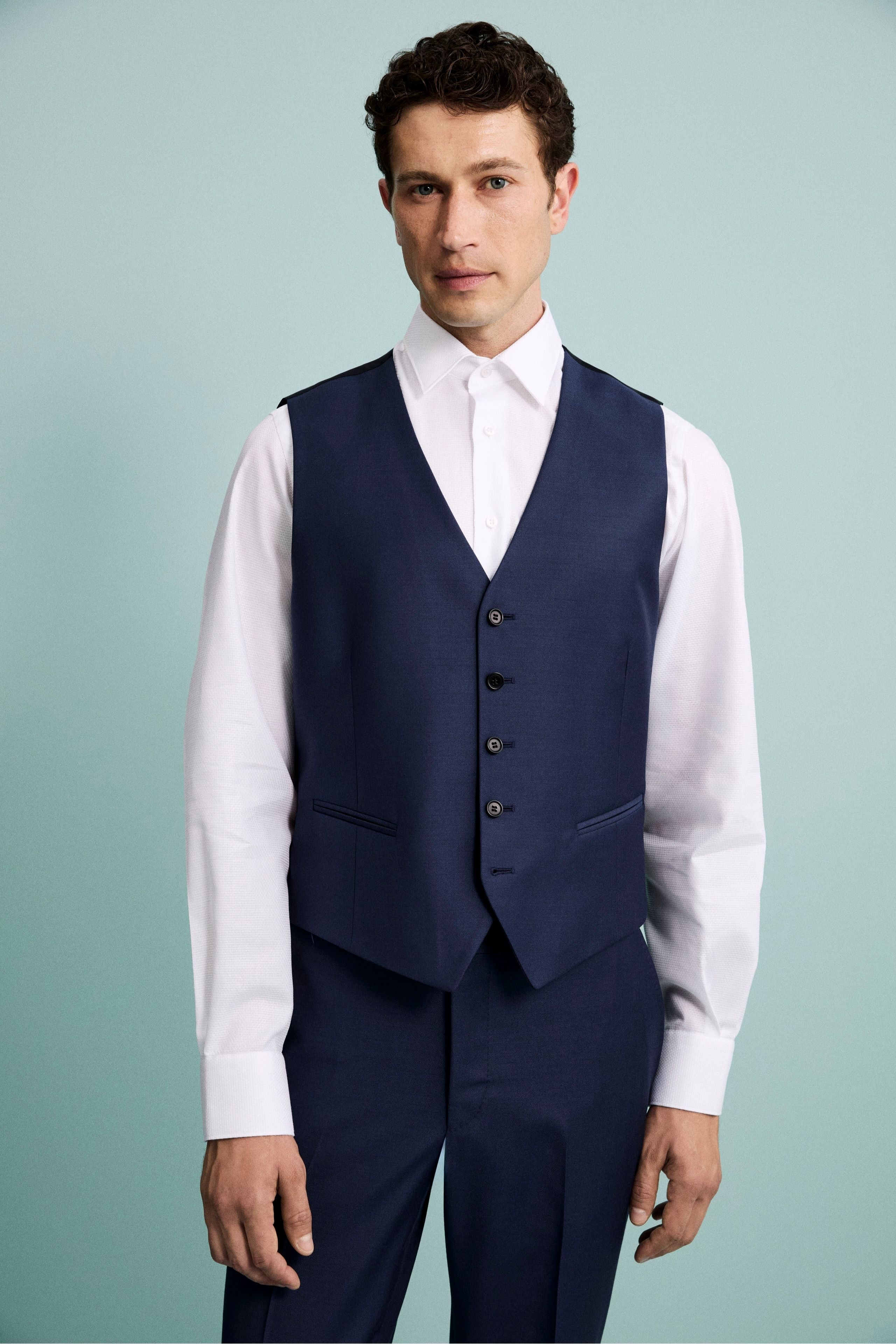 Gilet Elegante in Lana Vergine BLU