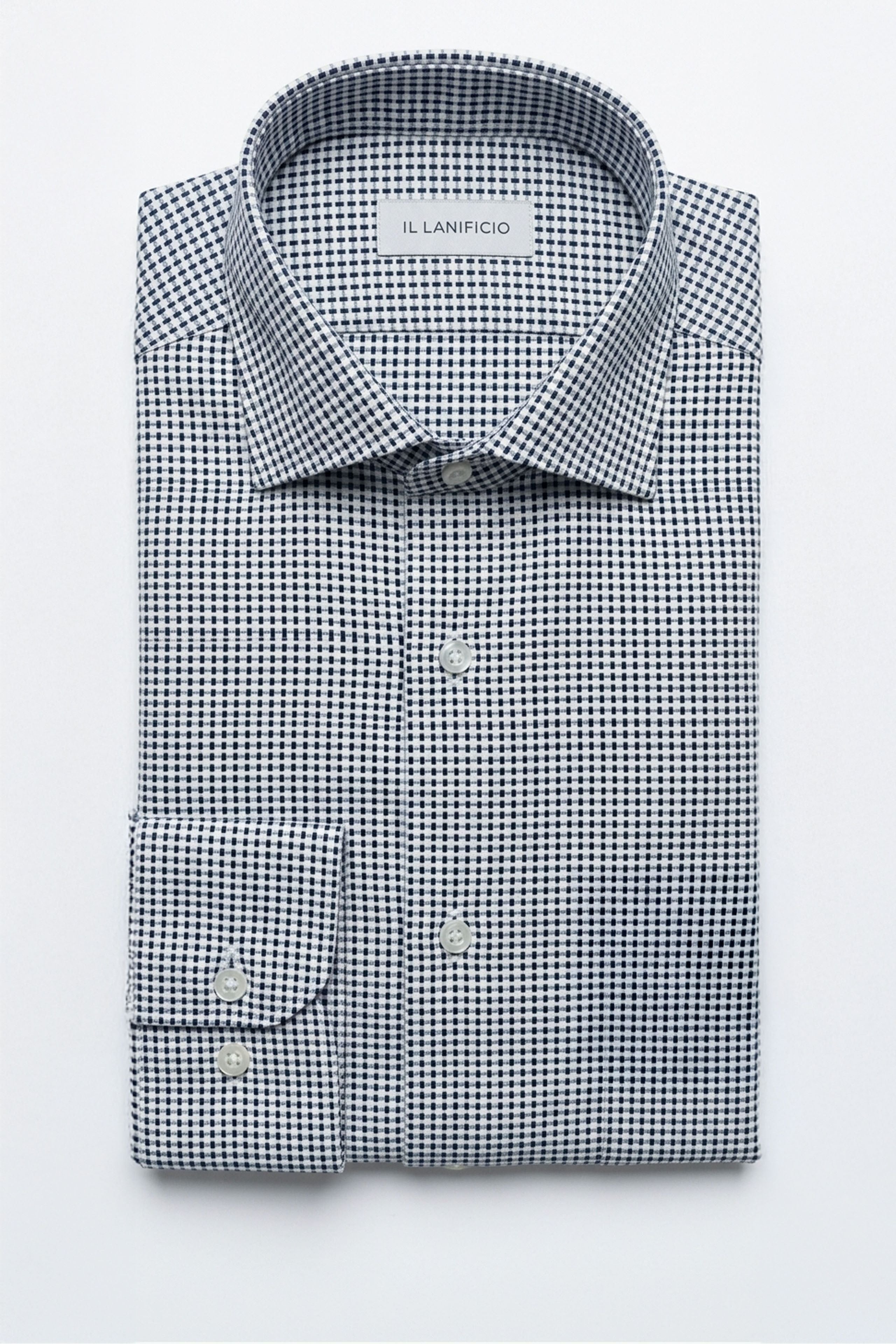 Camicia Uomo Slim Fit - BLU MICROEFFETTO