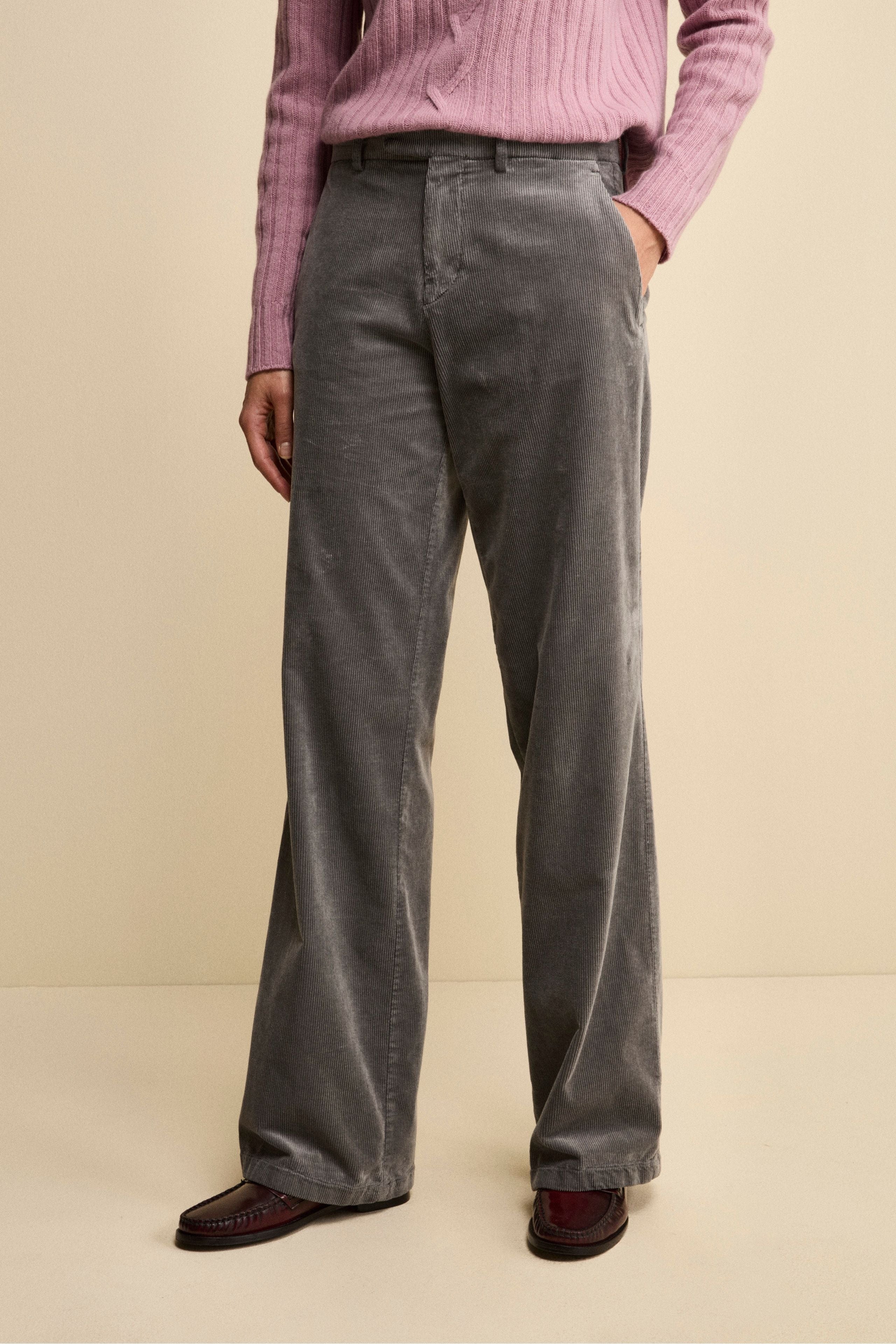 Floerns Pantaloni Uomo In Velluto A Coste | Gamba Larga, Vita Elastica, Con Tasche, Casual - 2