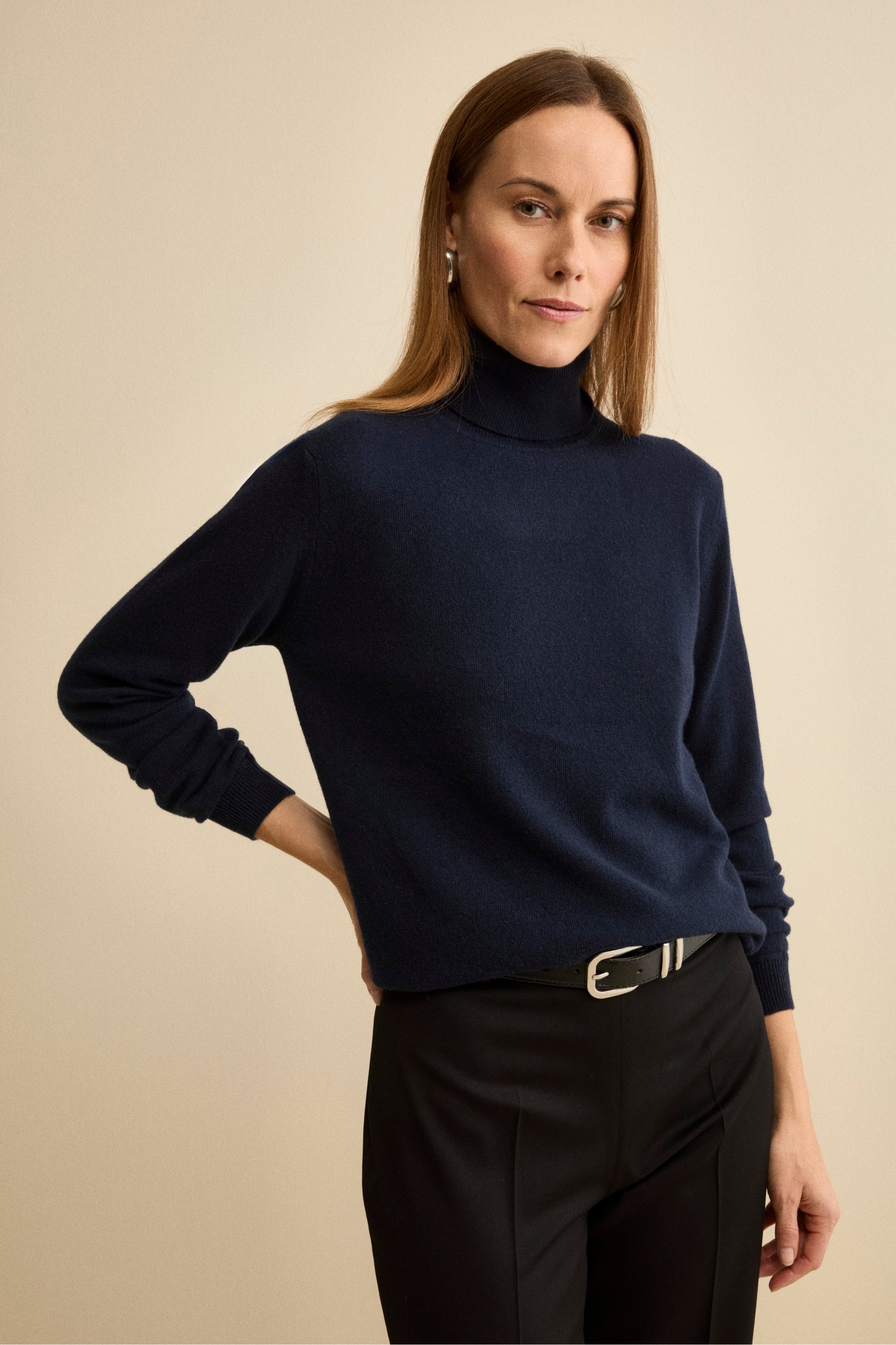 Dolcevita in lana e cashmere - BLU