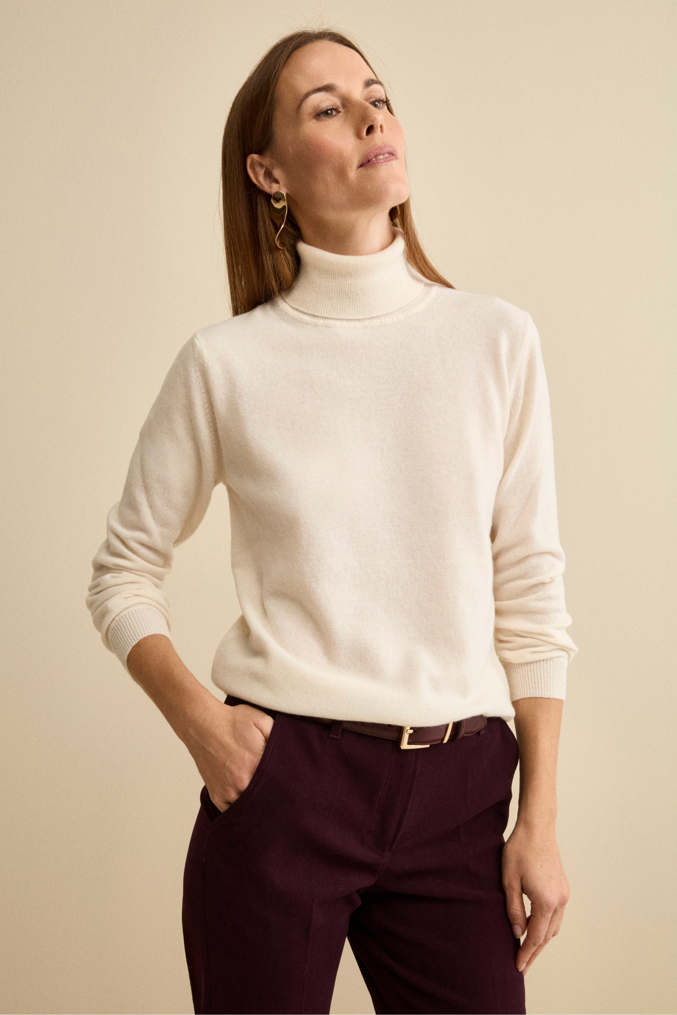 Dolcevita in lana e cashmere - LATTE