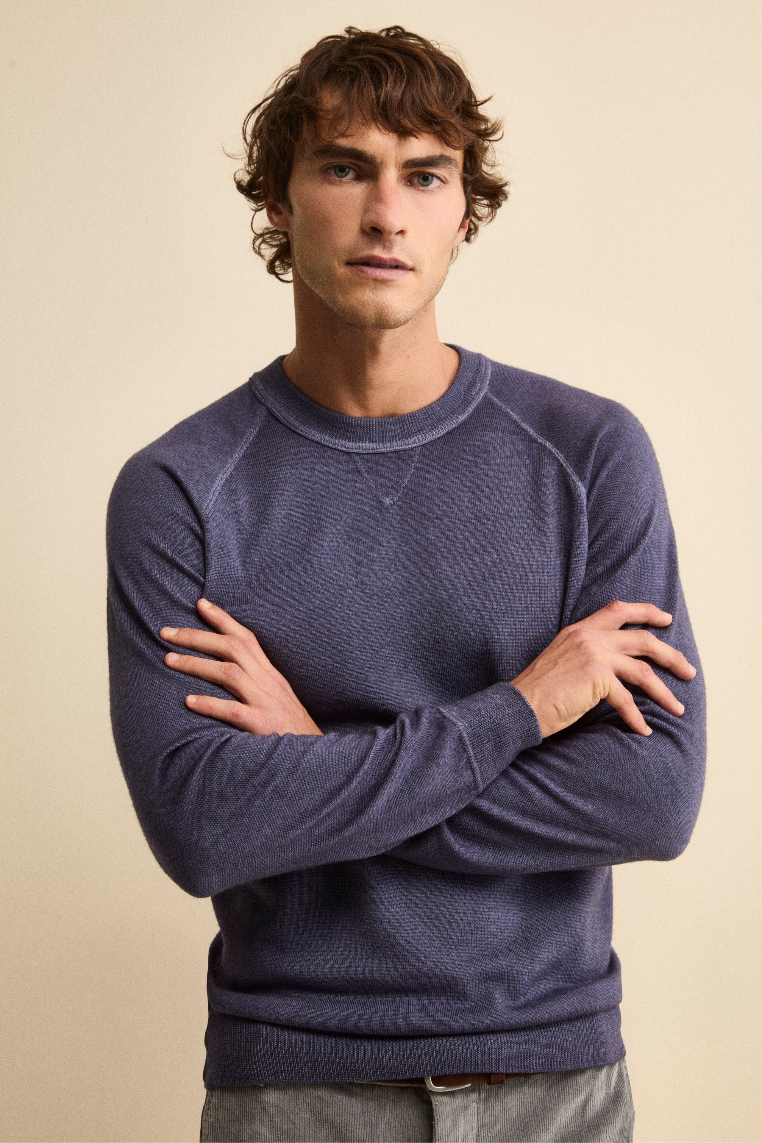 Maglia Girocollo Raglan in Lana Merino - JEANS