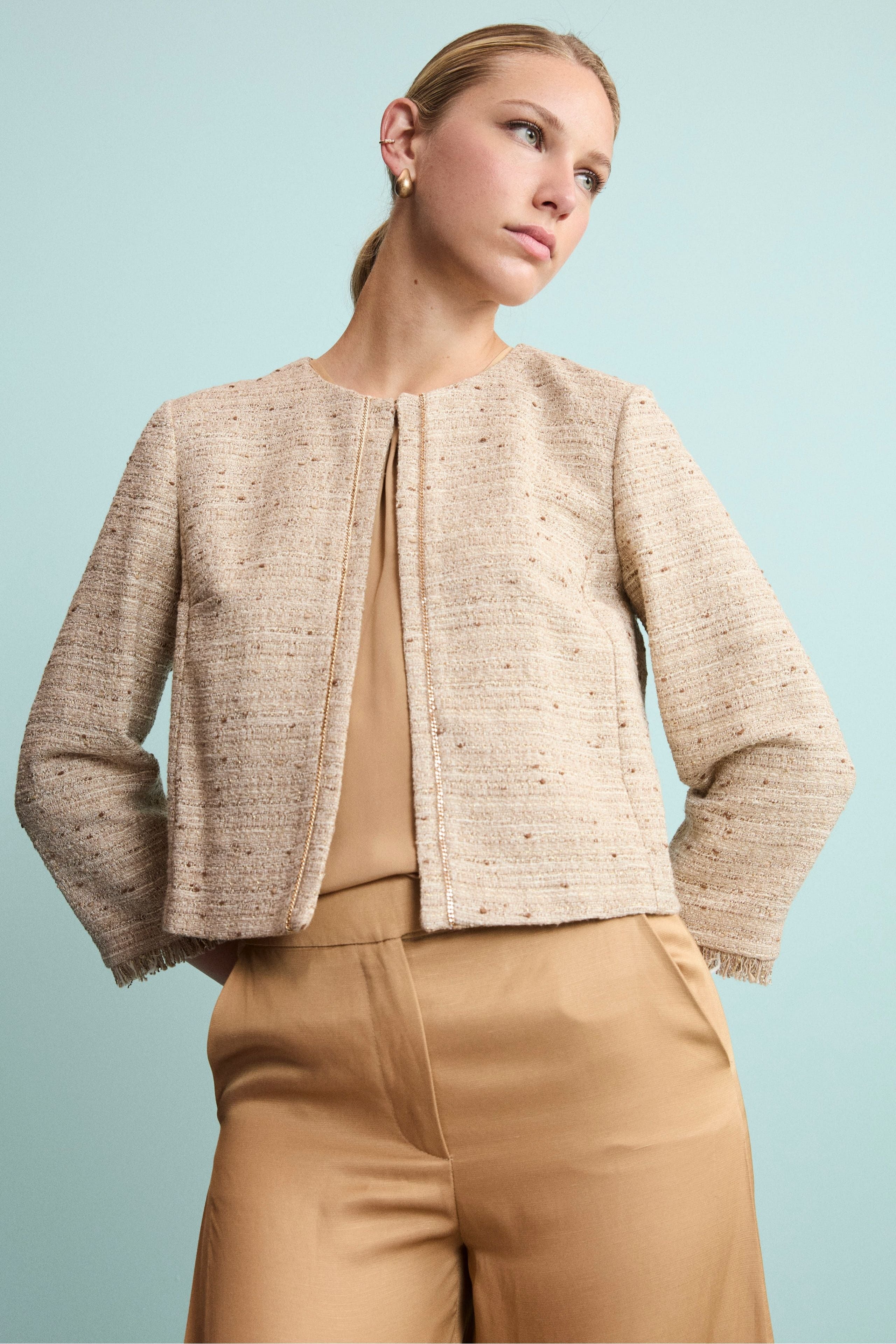 Tipo Chanel Giacca Chanel Lana Giacca Chanel Elegante Con