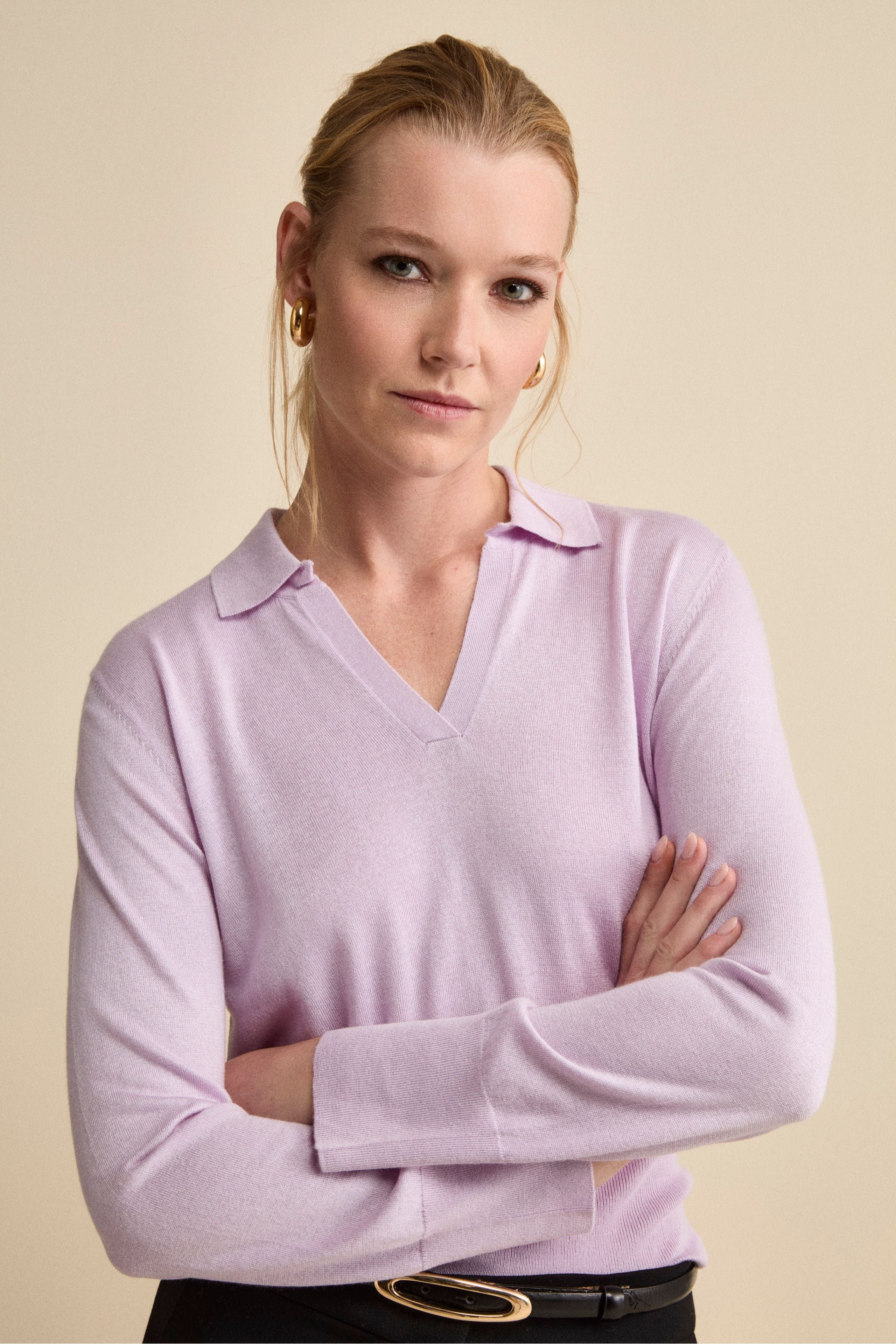 Polo Extrafine in Seta e Cashmere - LILLA