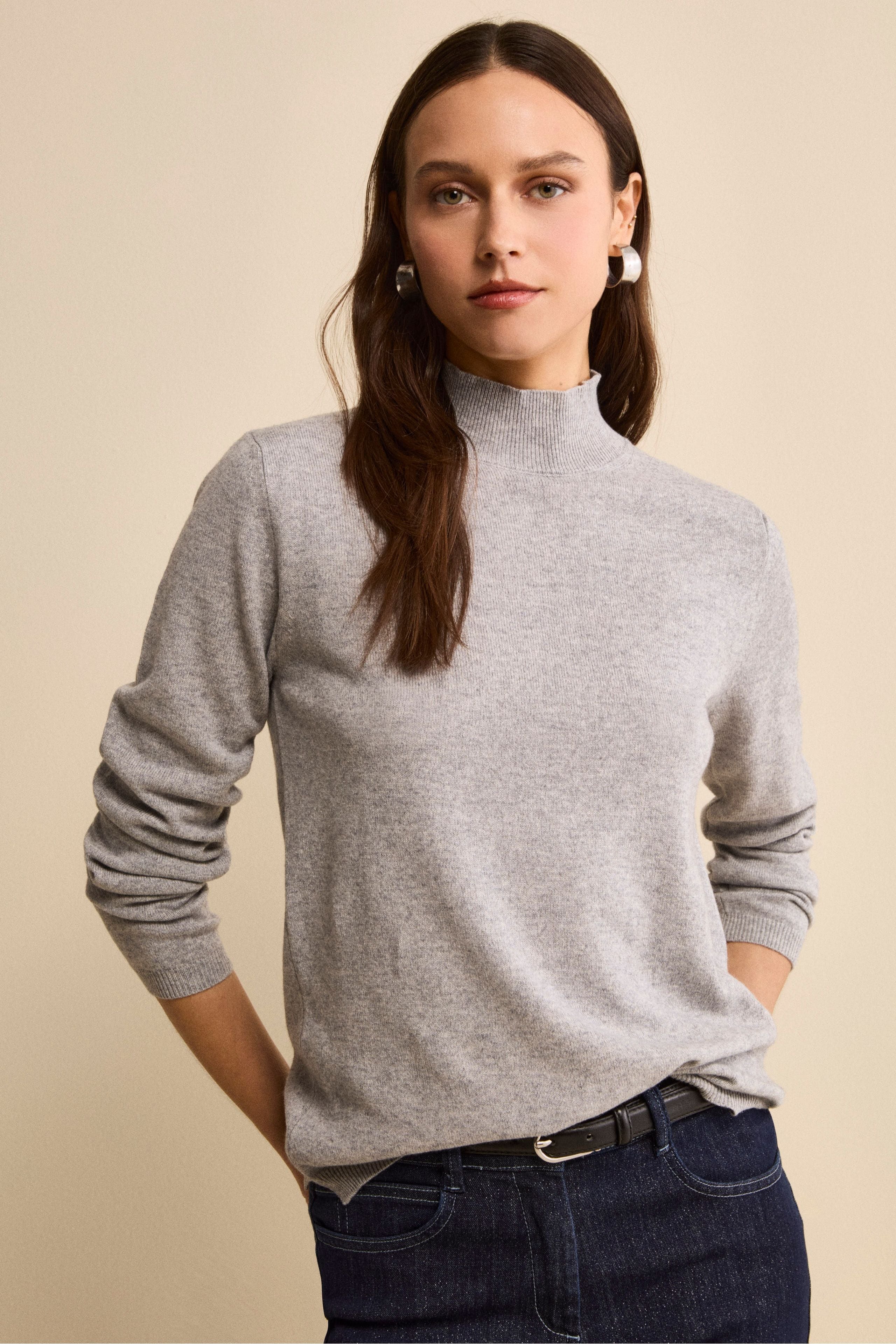 Lupetto in Seta e Cashmere - GRIGIO CHIARO