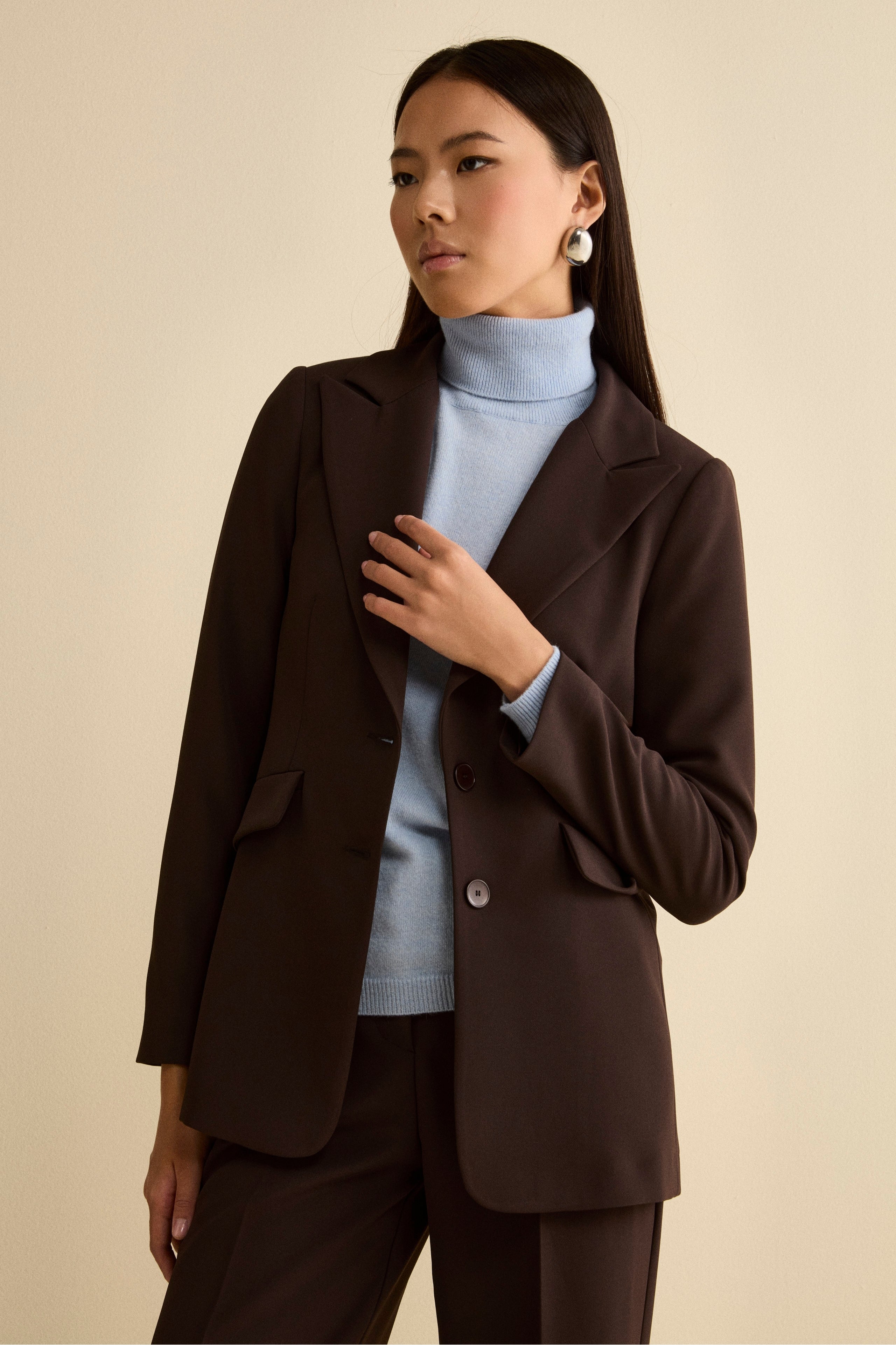 Giacca Bistretch Foderata Regular Fit - MARRONE