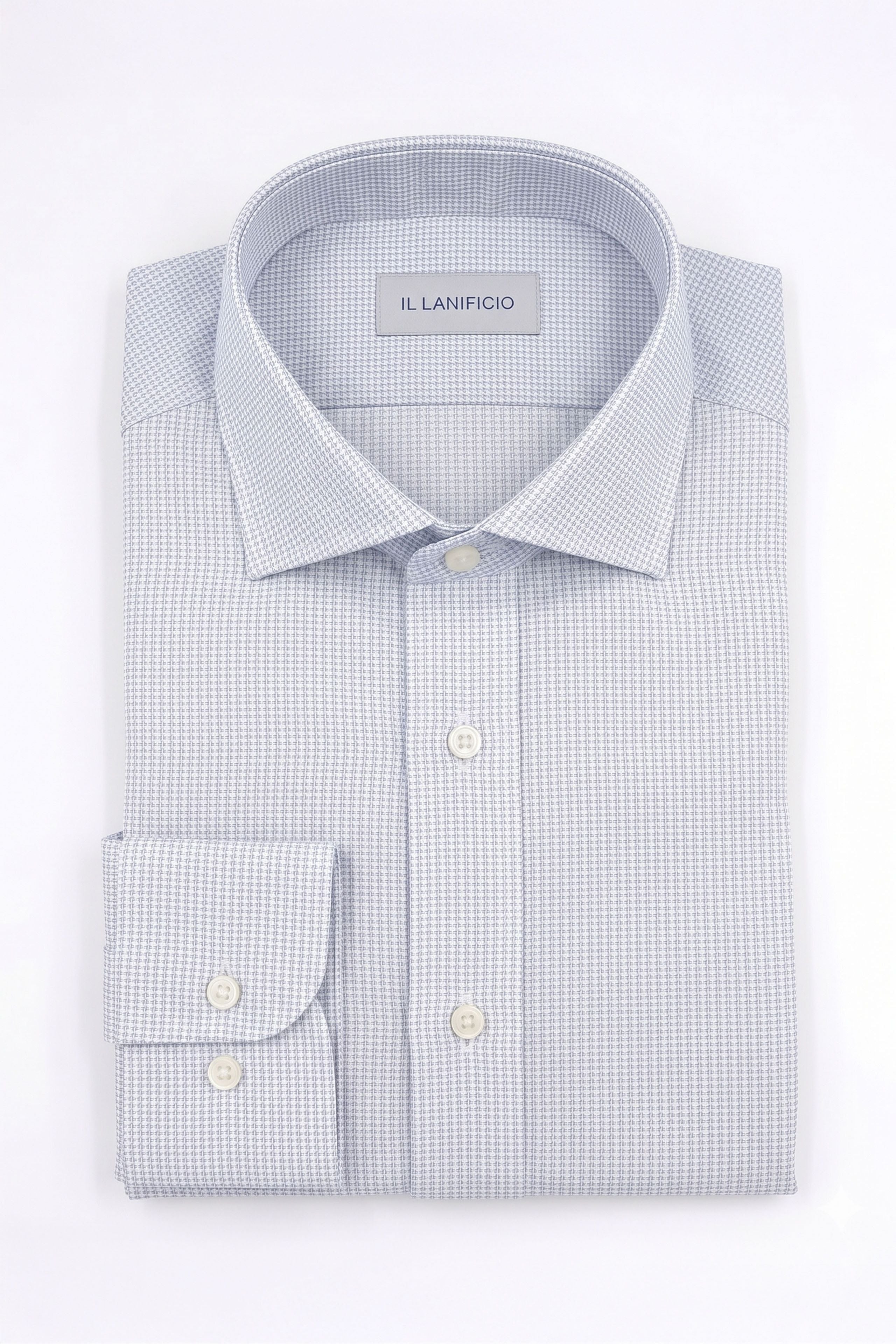 Camicia Uomo Regular Fit in Cotone - BLU MICROEFFETTO