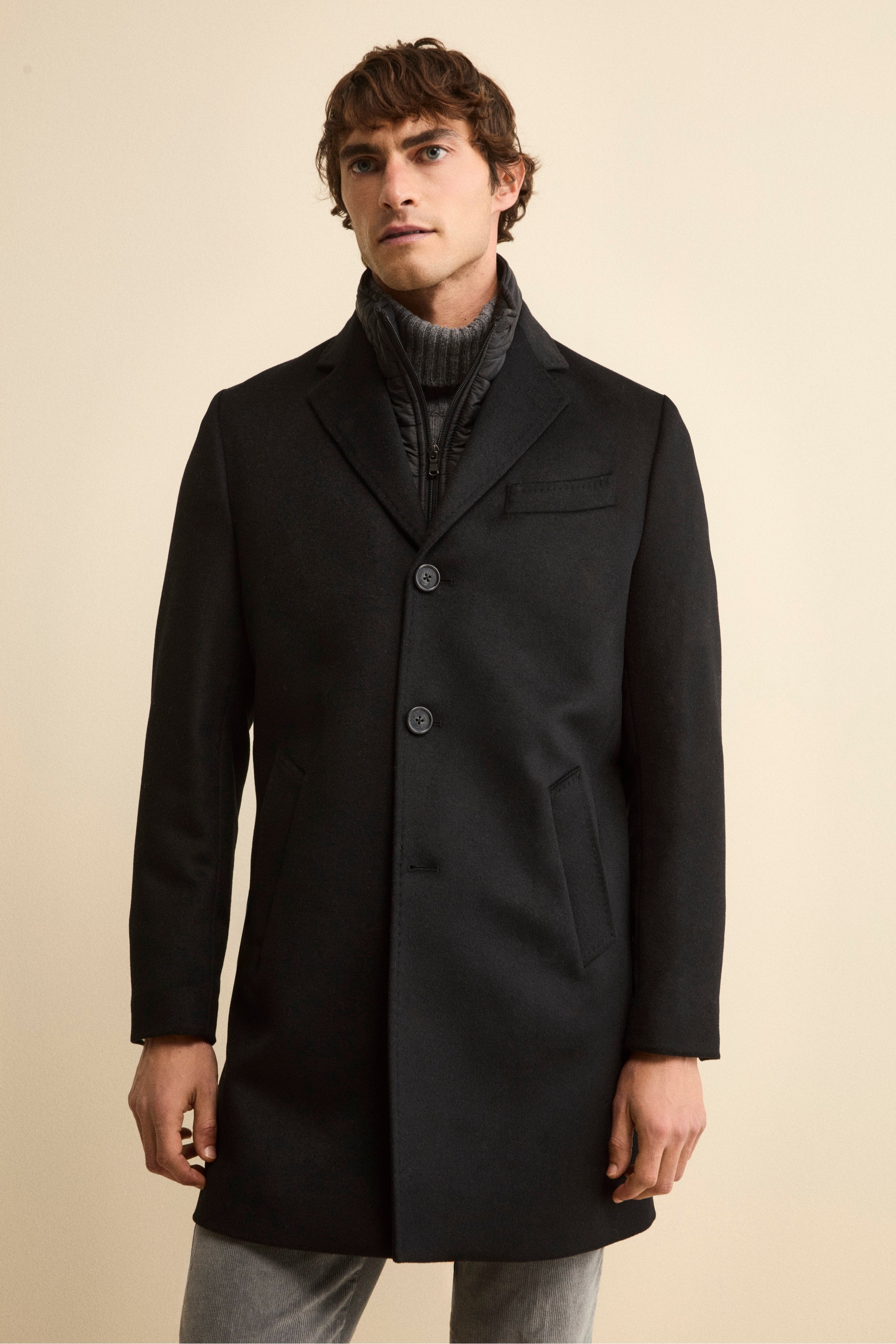 Cappotto in lana e cashmere - NERO