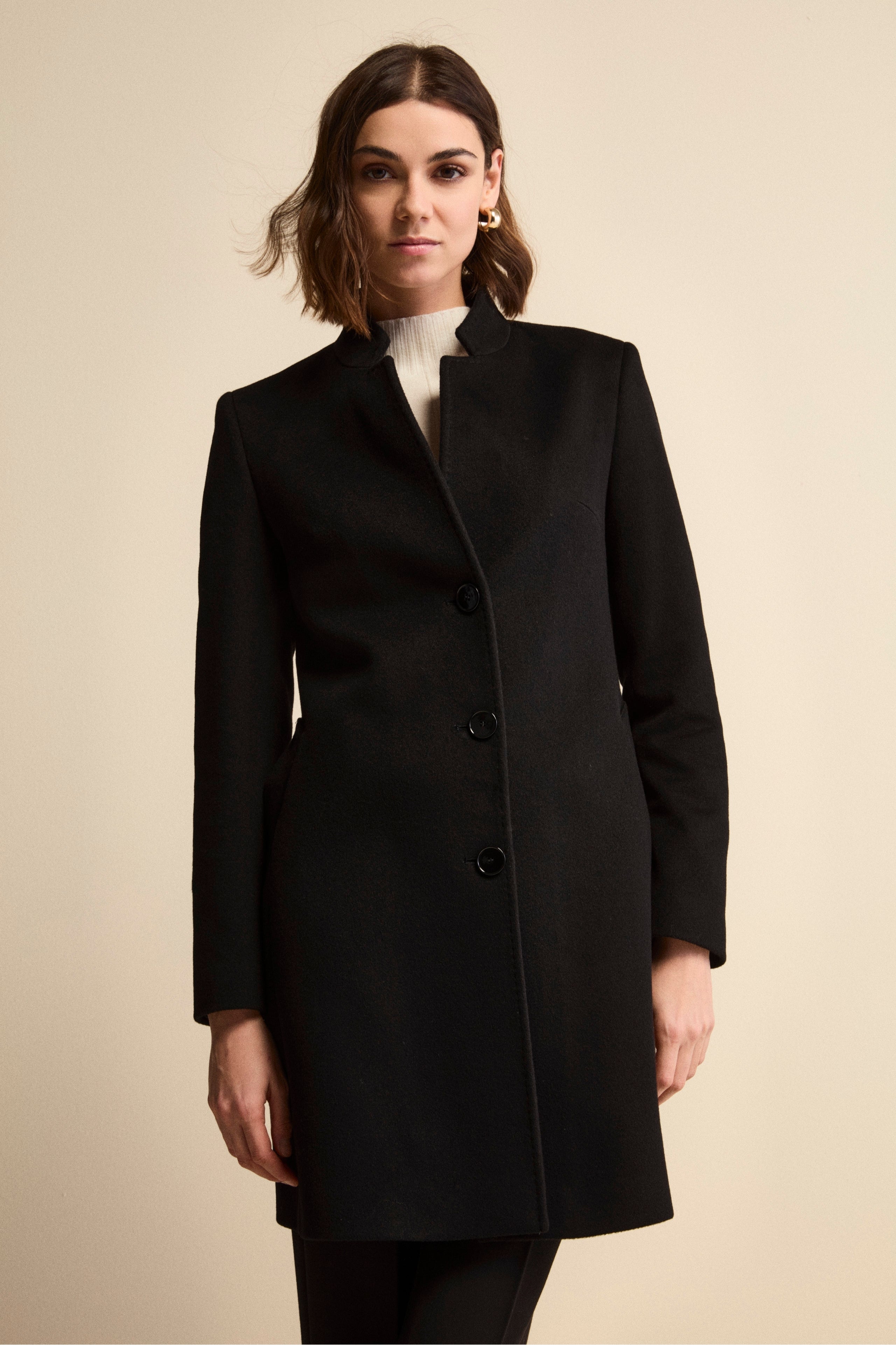 Cappotto in cashmere da donna - NERO