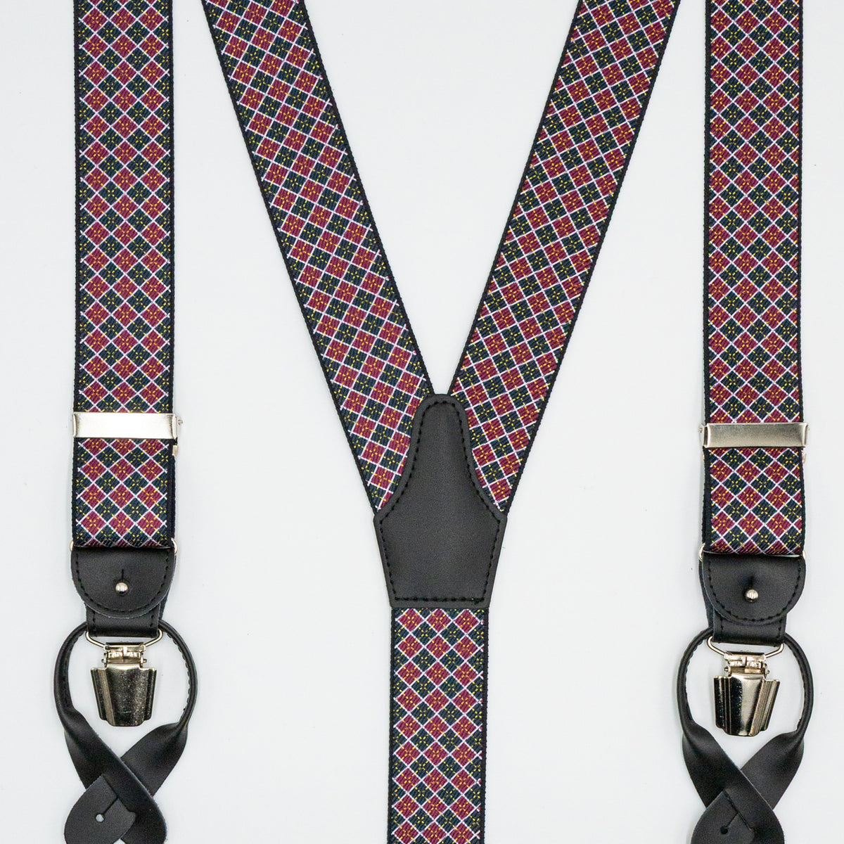 Bretelle Pelle Vacchetta Unisex - Con Clip, Regolabili, Eleganti, Per Abbigliamento Formale E Casual