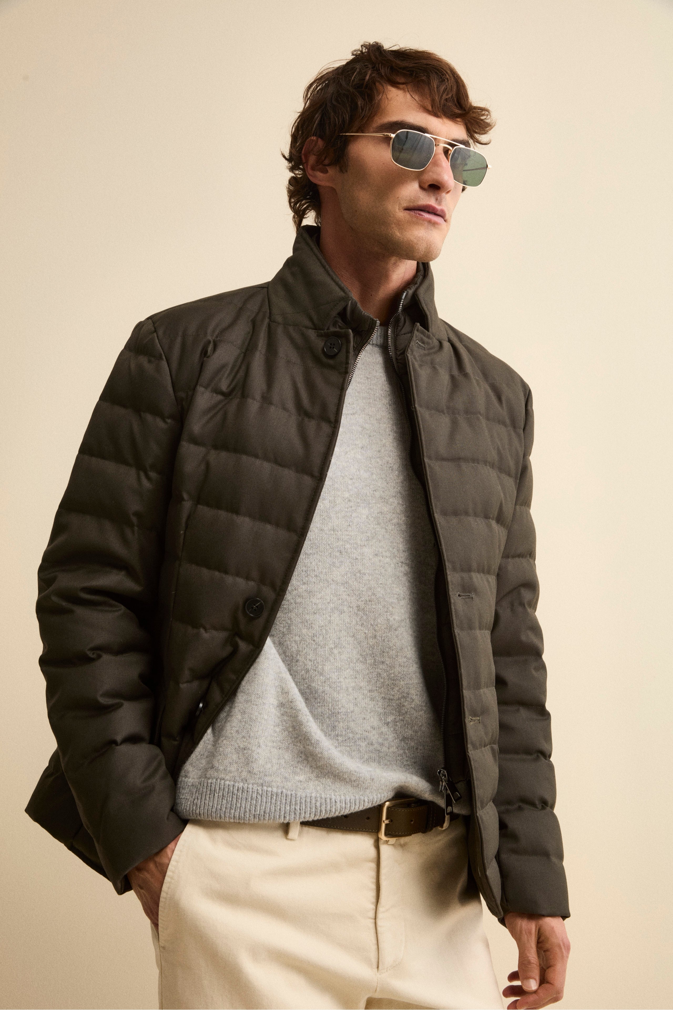 Giubbotto imbottito con Pettorina - T.MORO MELANGE