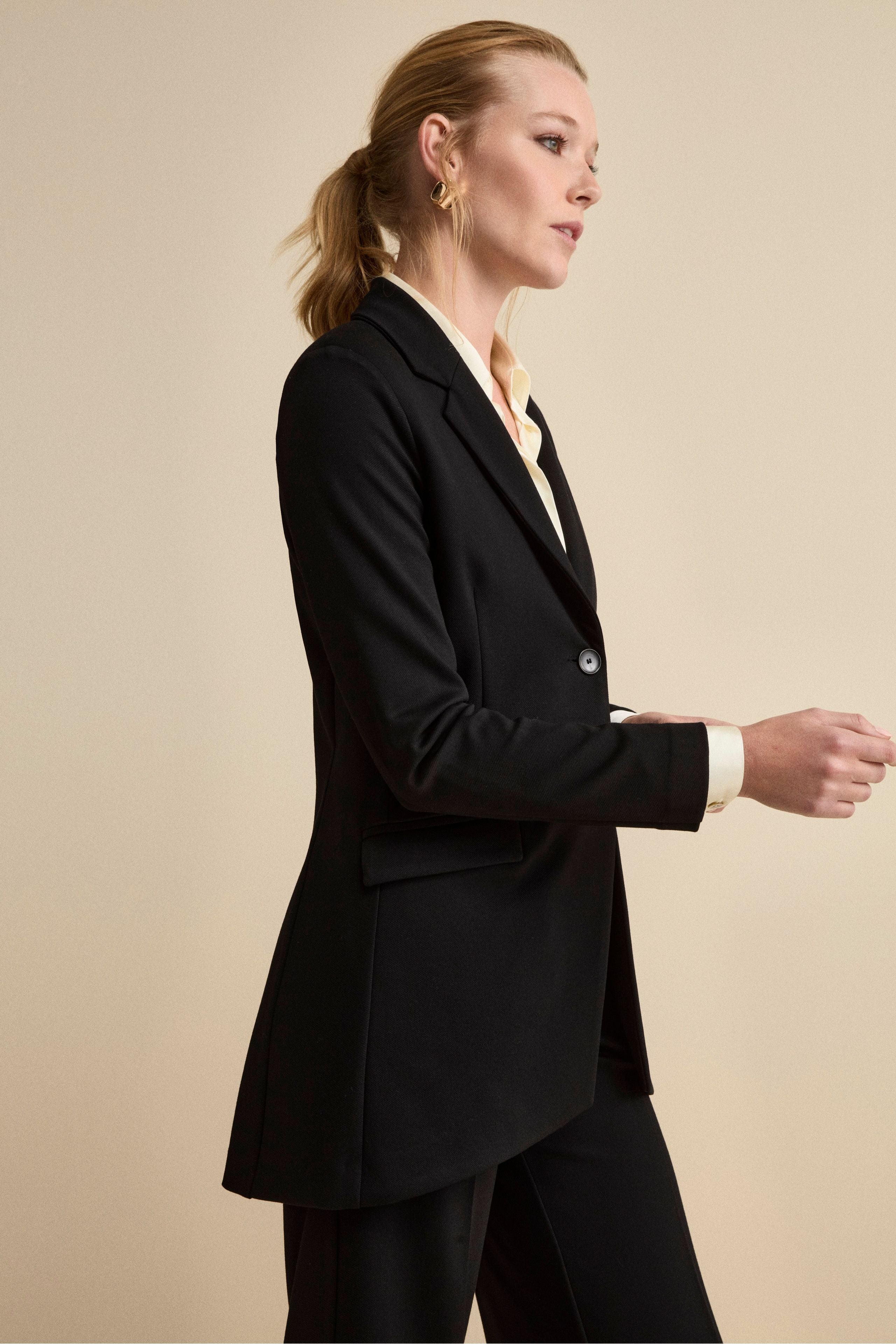 Blazer Sfoderato Elegante con Revers Classico - NERO