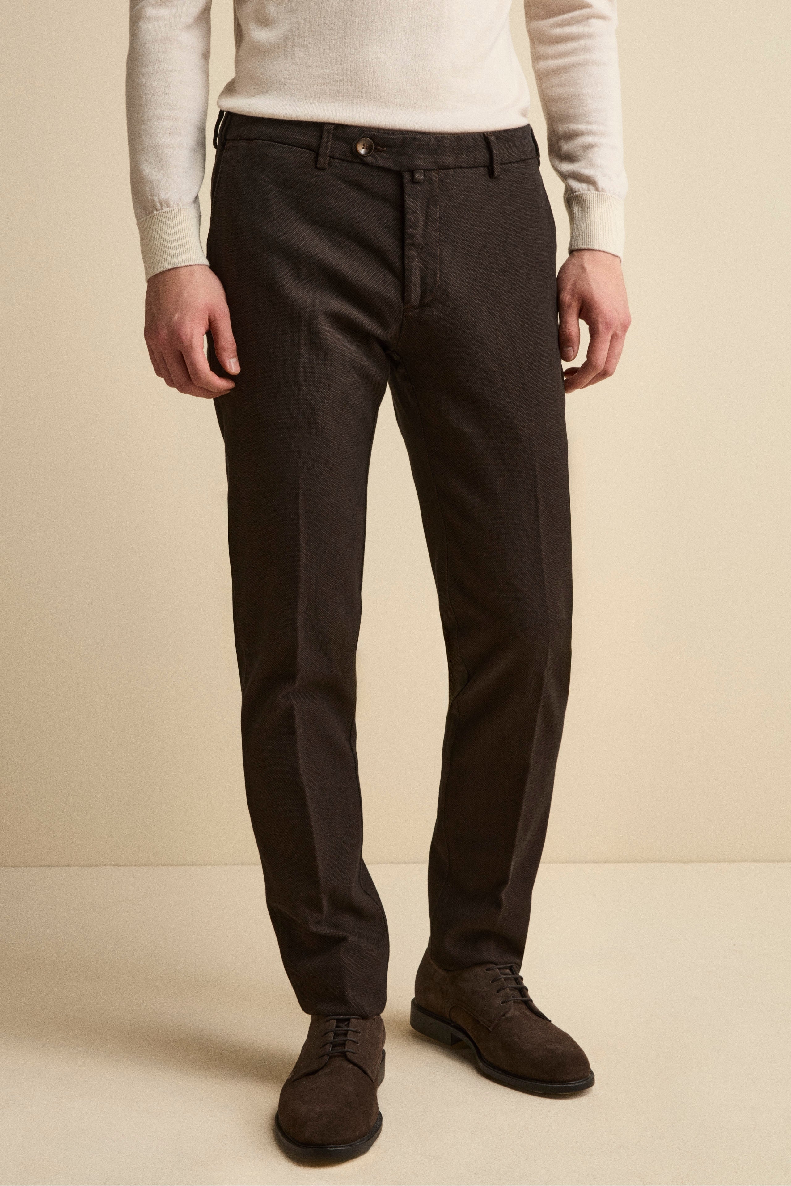 Pantalone Occhio di Pernice Slim Fit in Cotone - RUGGINE