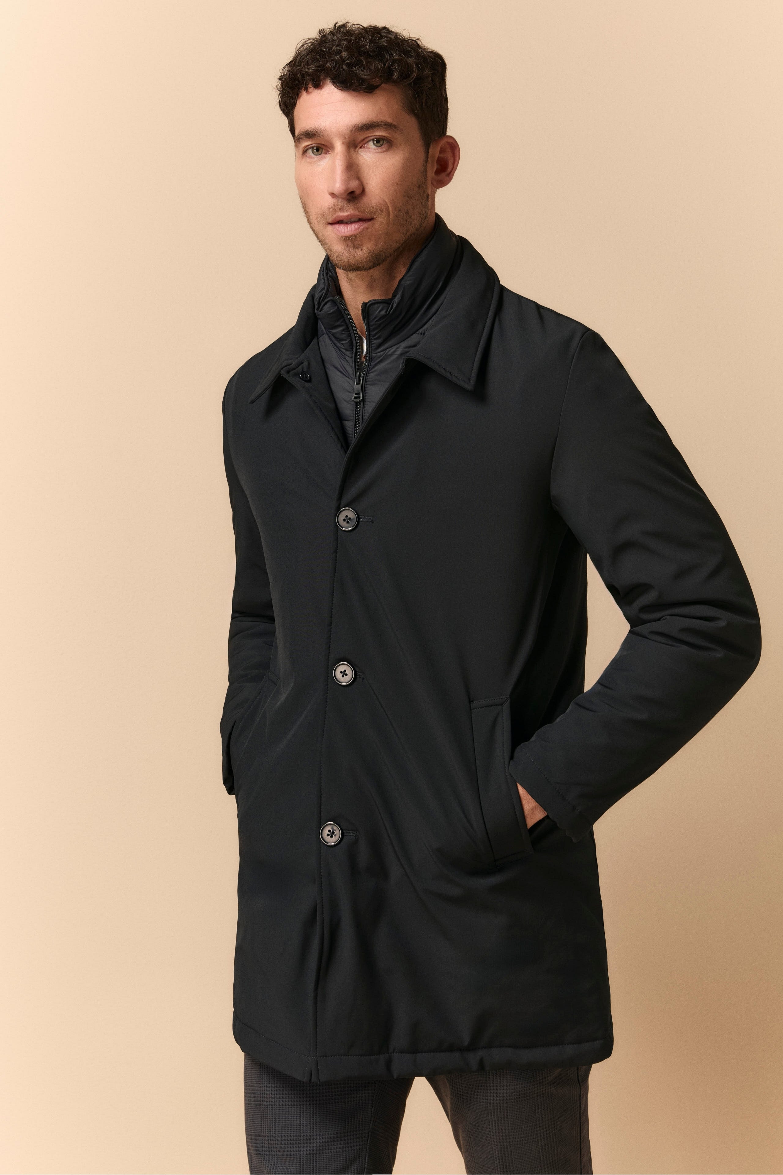 Impermeabile Invernale con Corpetto Staccabile BLU