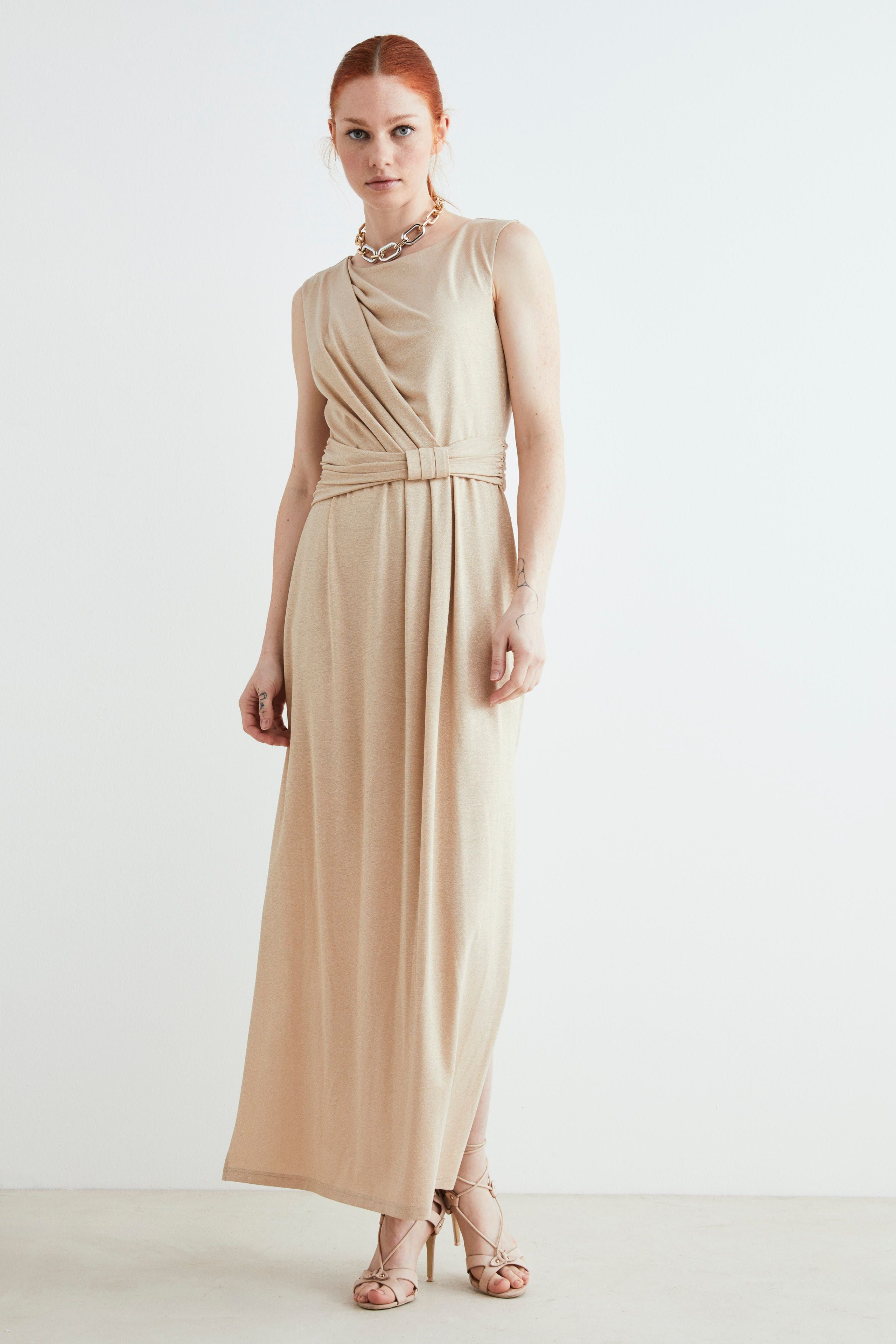 Vestito Lungo Elegante Abito Elegante Oro Abito Lungo Oro Da