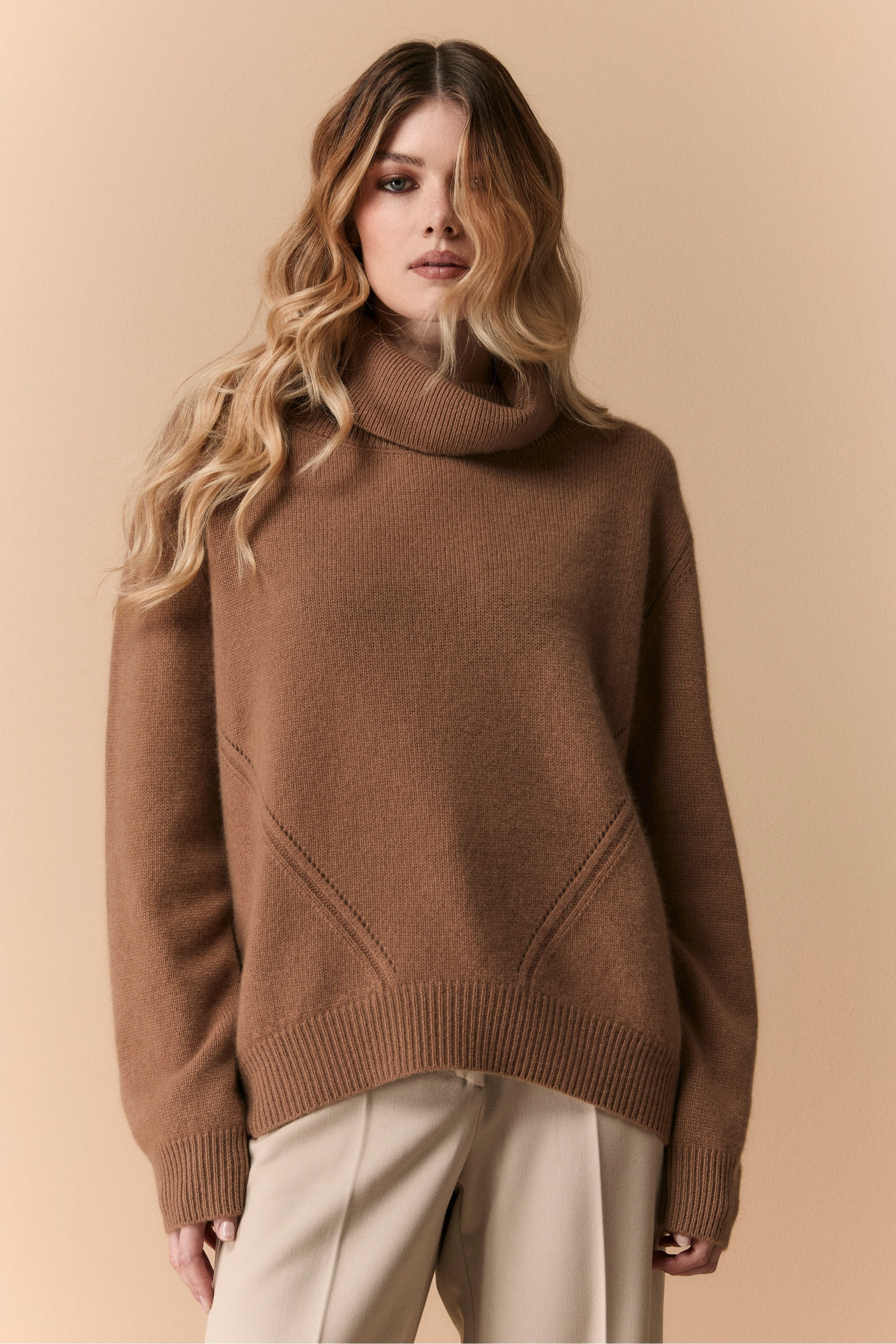 DAIMIDY Maglione Dolcevita Donna In Morbido Cashmere: Leggero E Caldo, Vestibilità Regolare (Caffè, S-2XL)