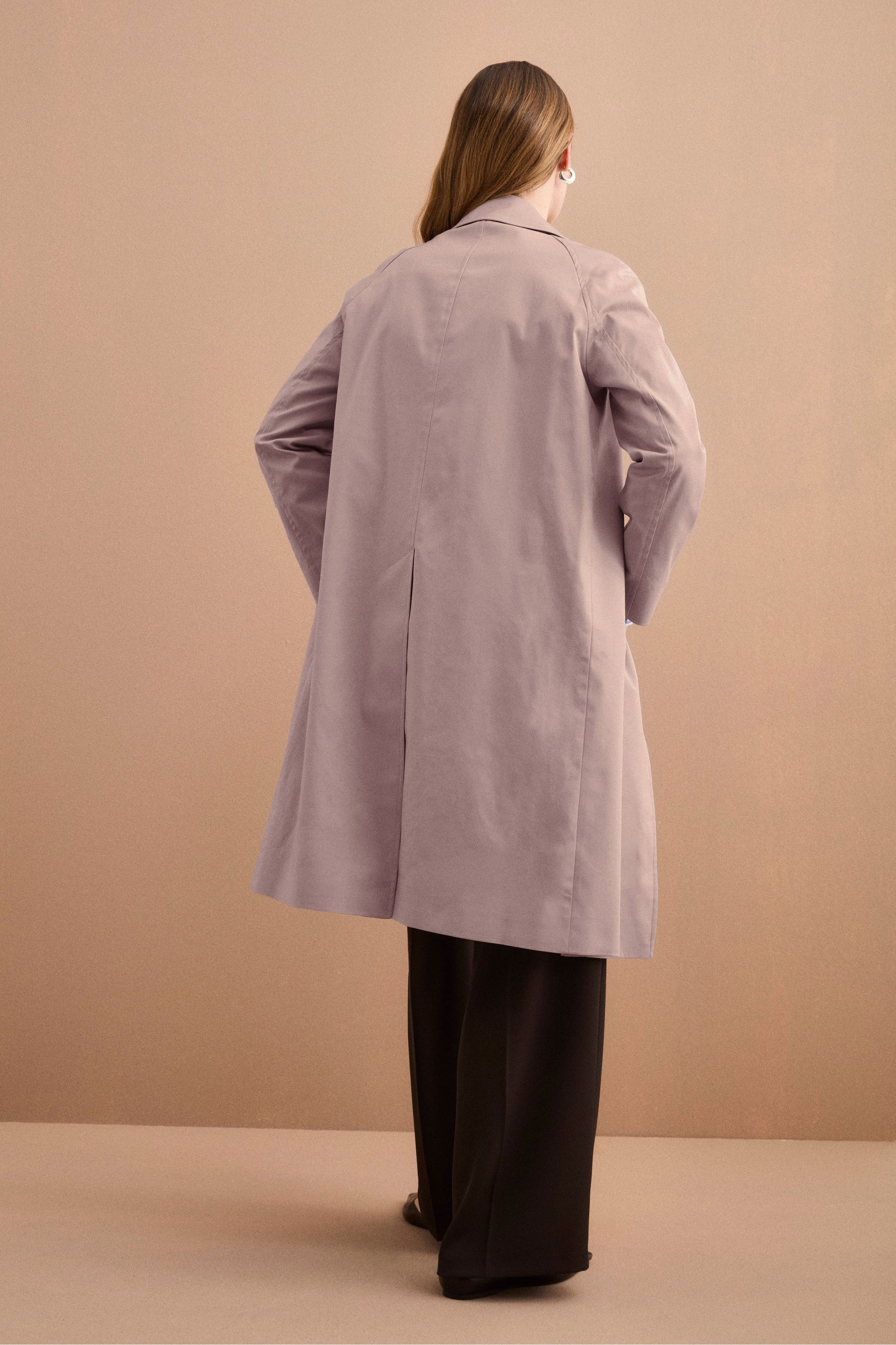 Trench Monopetto Foderato con Collo a Camicia - SABBIA