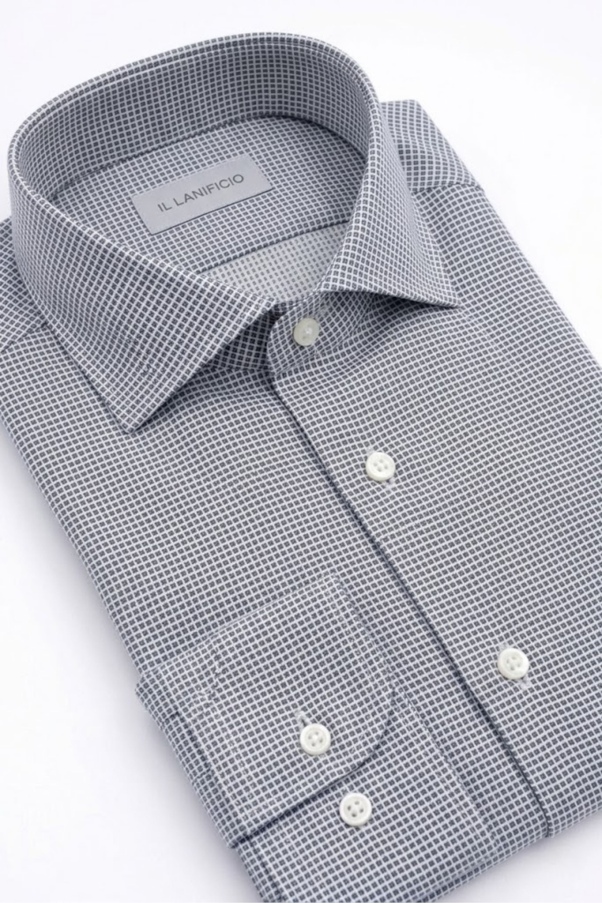Camicia Regular Fit Microeffetto - AZZURRO MICROEFFETTO