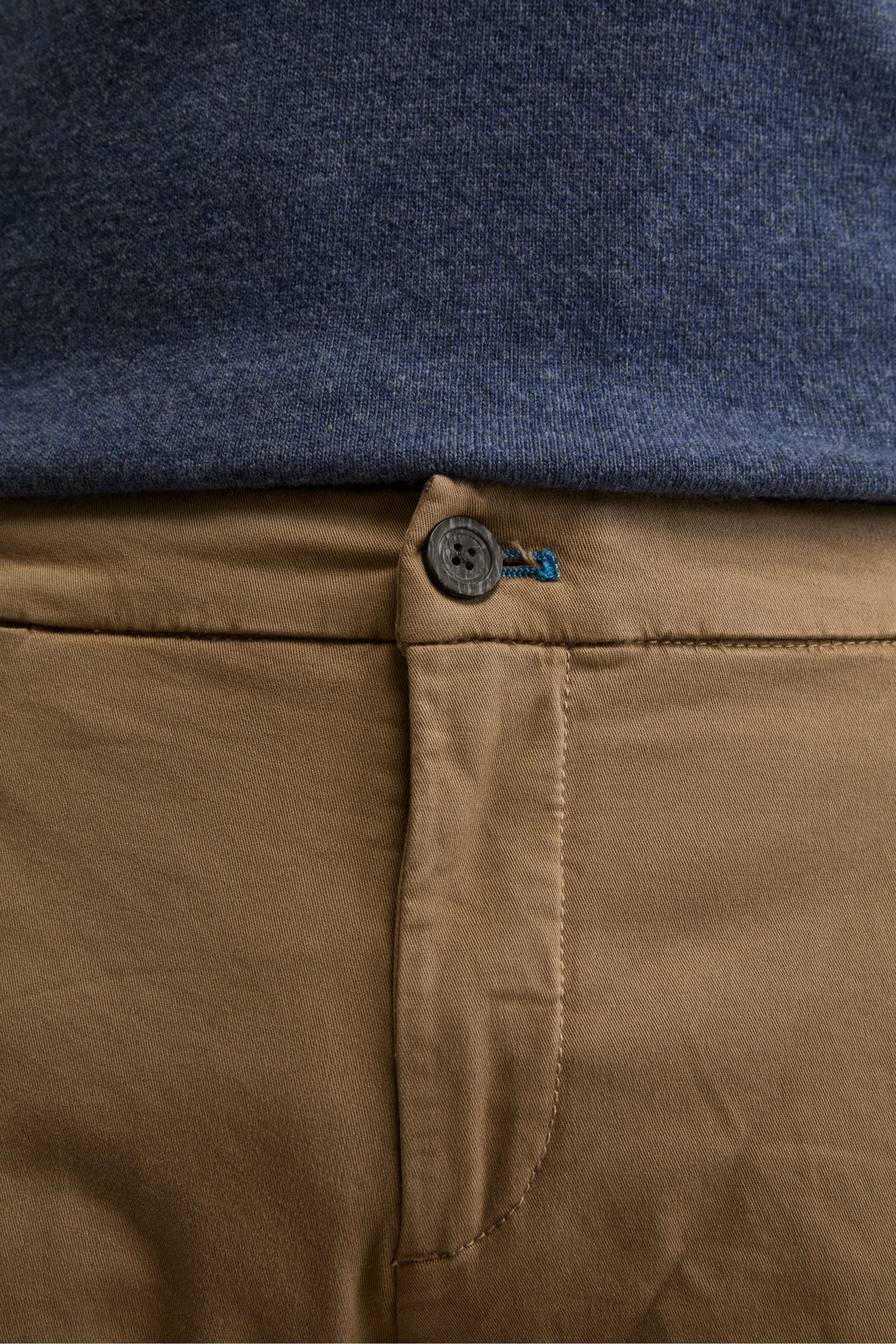 Pantalone Slim Fit con Pieghe in Gabardina - TORTORA