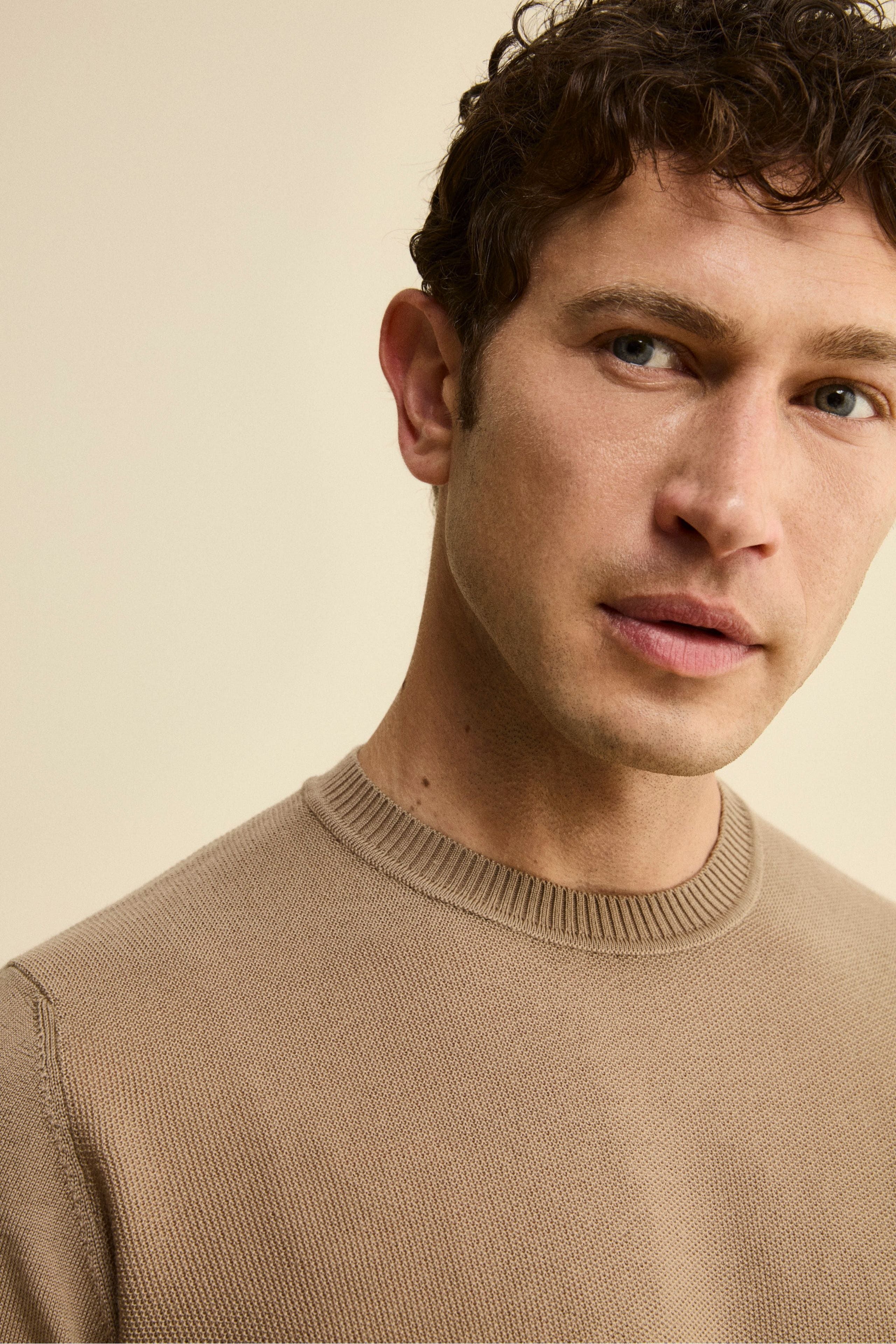 Girocollo Piquet in Lana con Toppe - TORTORA