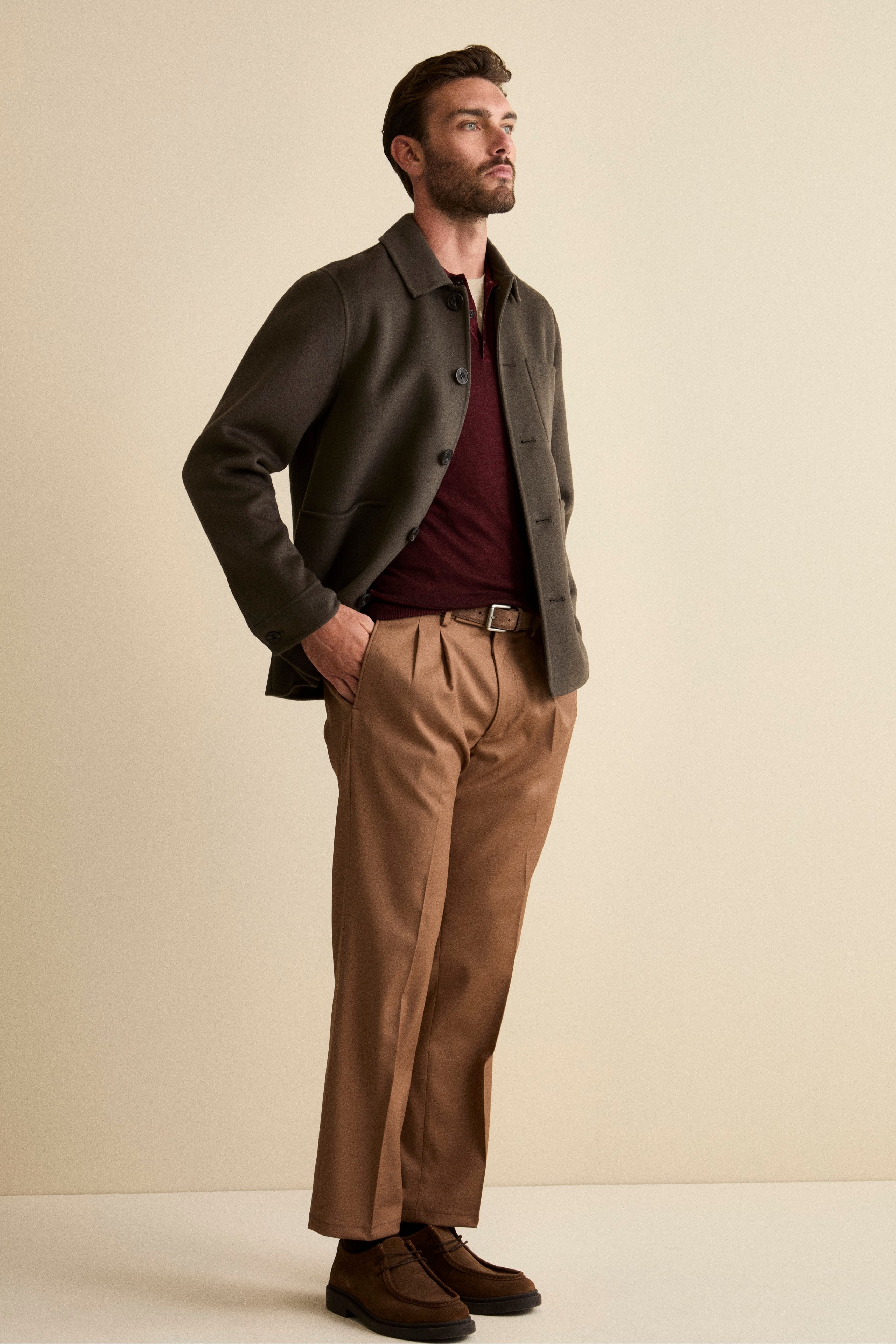 Giacca Camicia in Misto Lana - GRIGIO SCURO