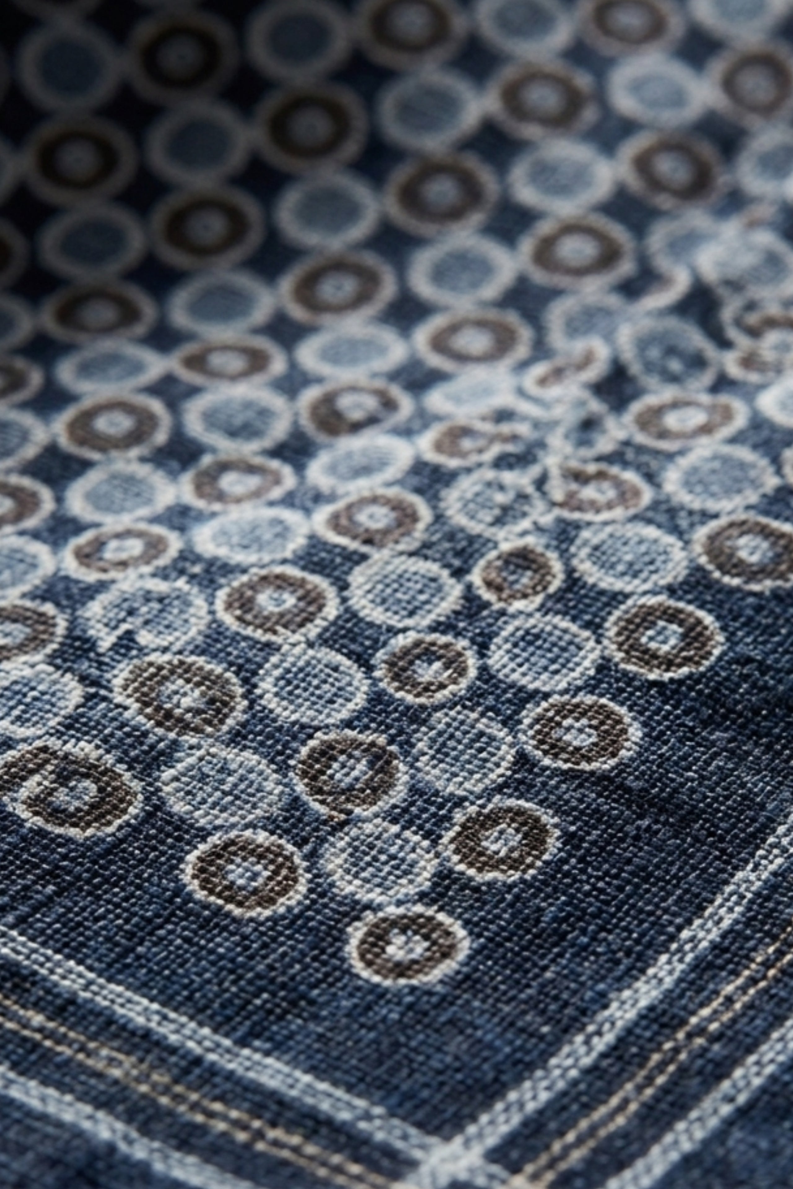 Foulard in Cotone a Fantasia Geometrica - FANT. BLU