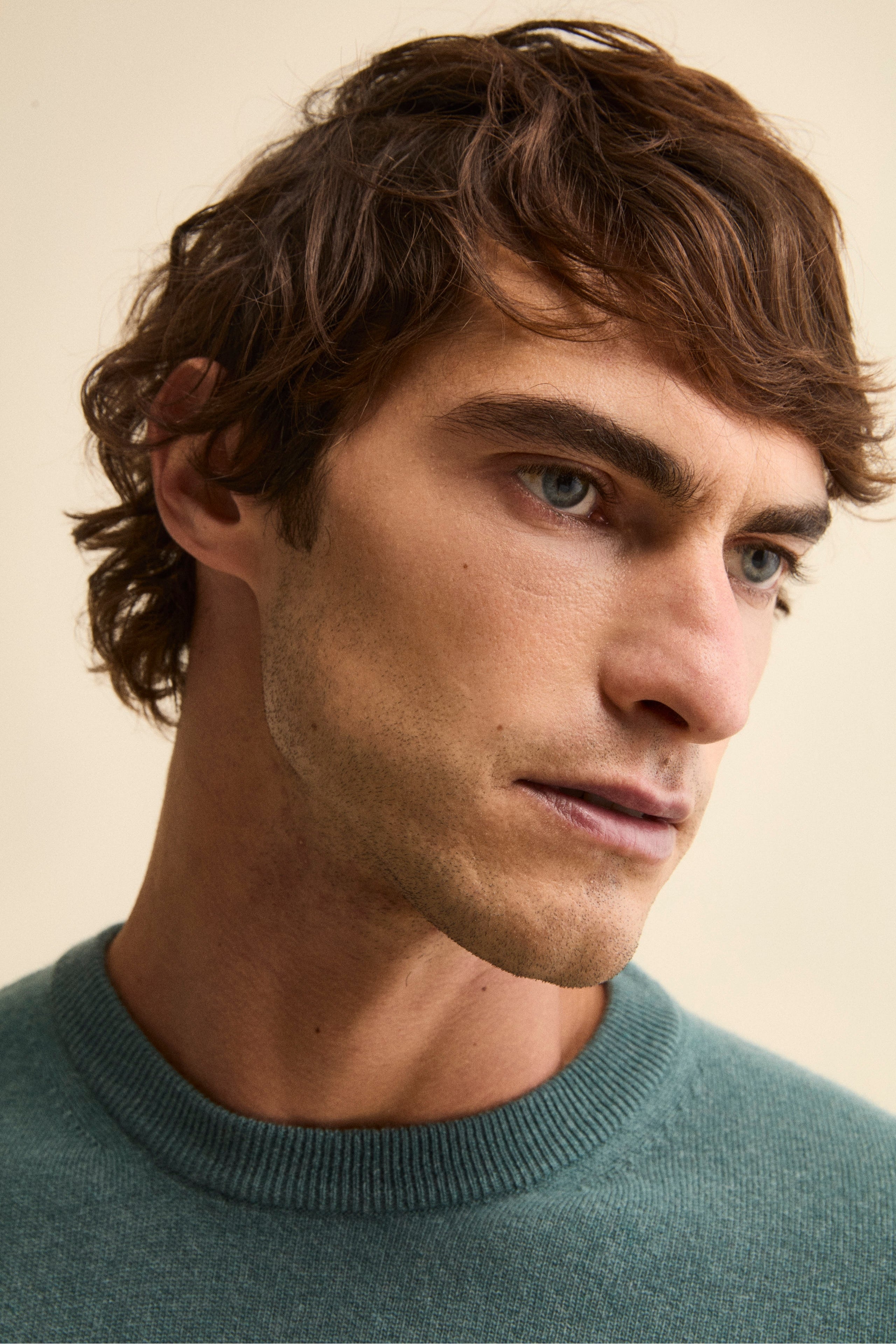 Maglia girocollo in lana - VERDE