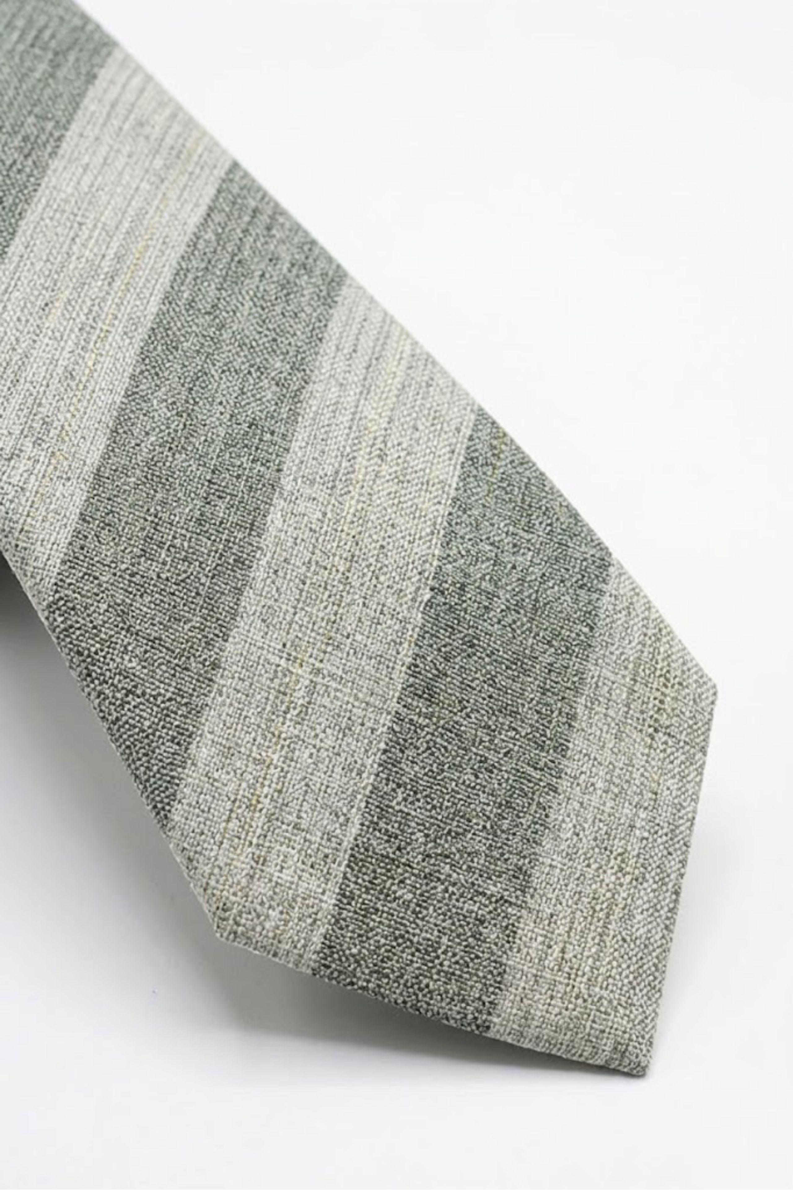 Cravatta Misto Lino a Fantasia Rigata - BEIGE RIGATO