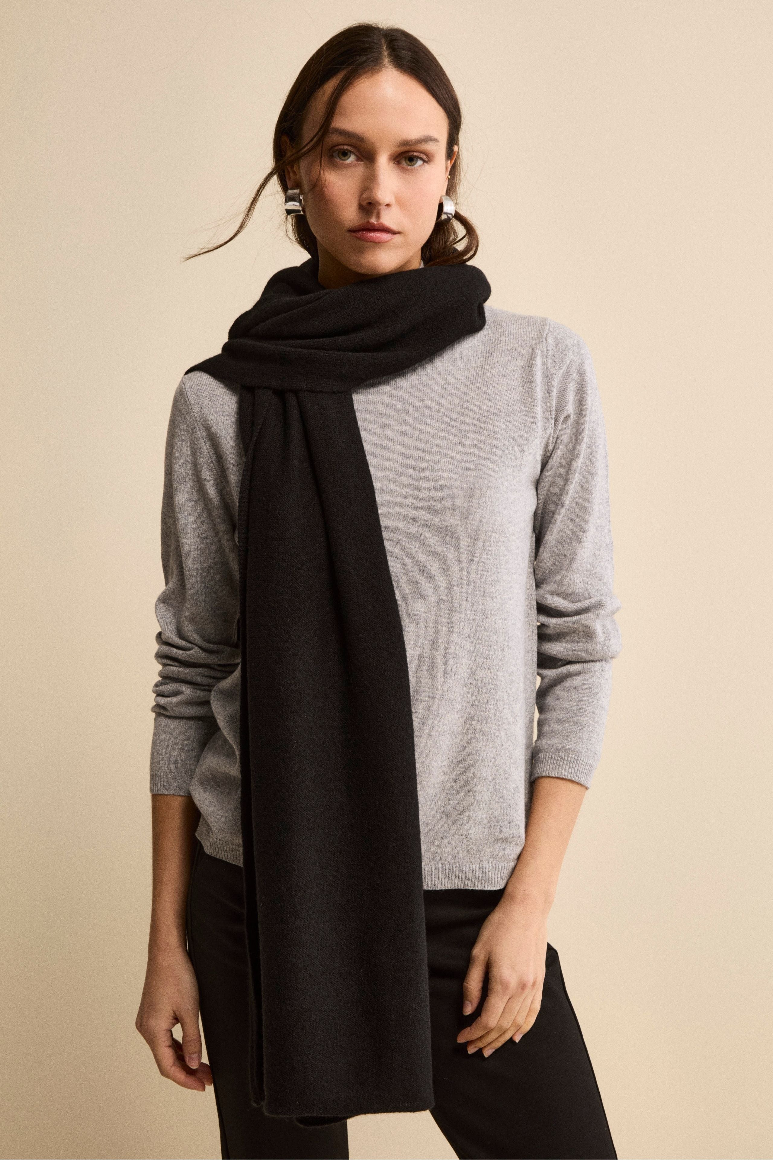 Sciarpa in cashmere - NERO