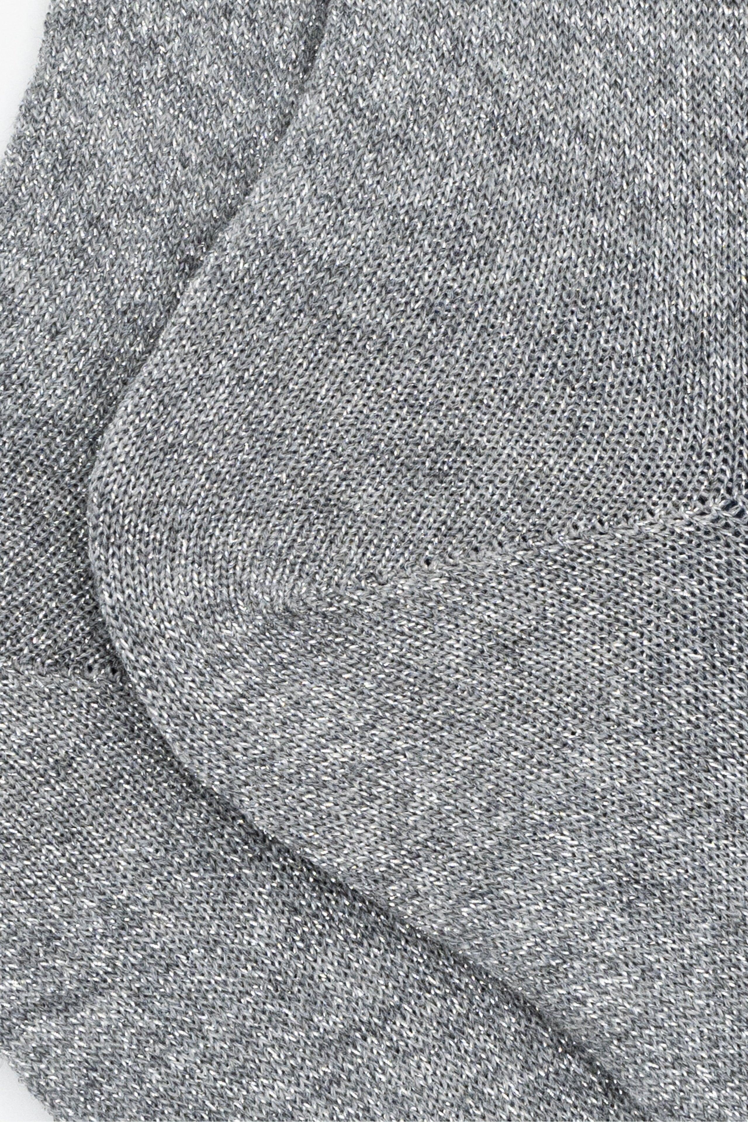 Calze Corte in Cotone con Lurex - GRIGIO