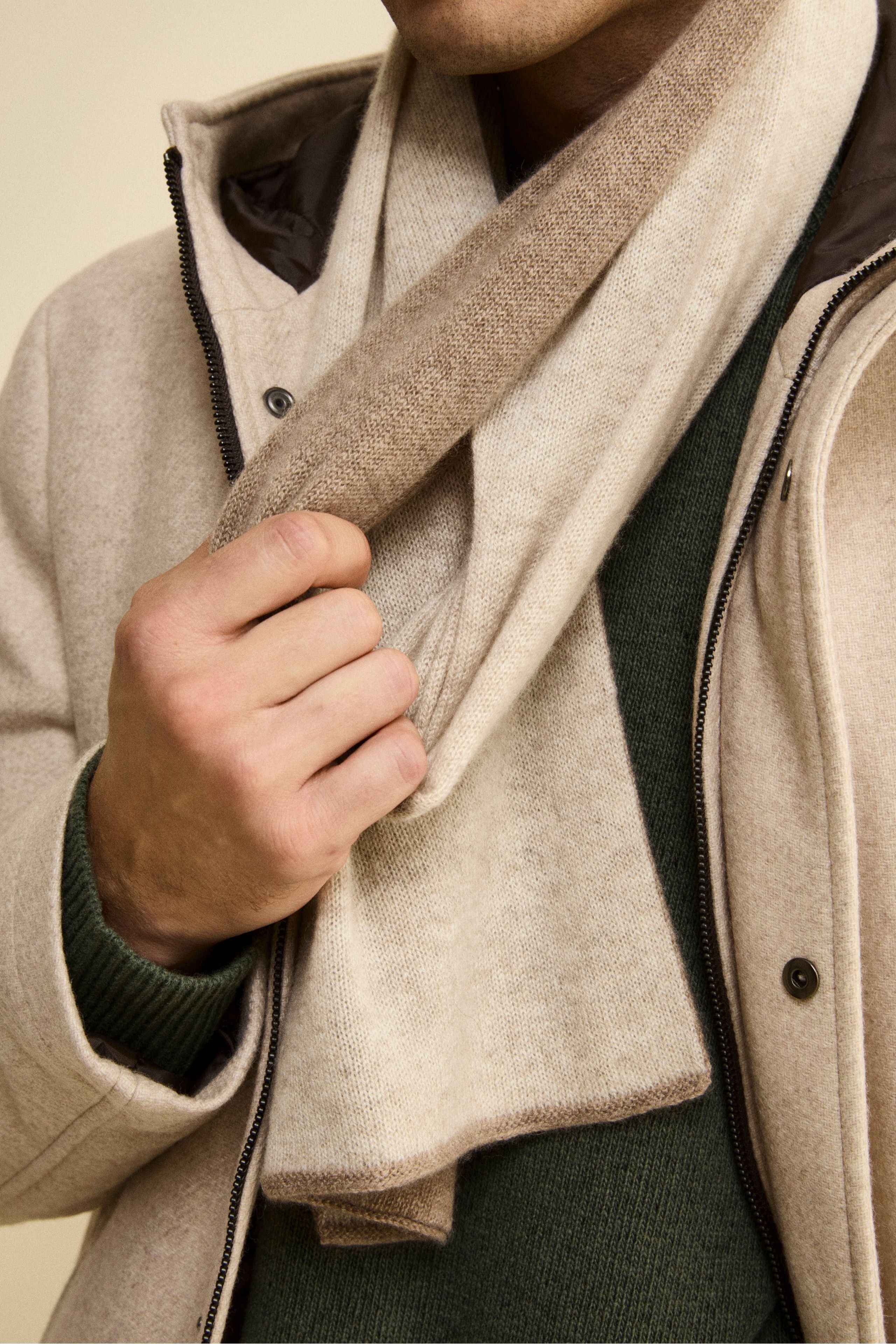 Scaldacollo in cashmere bicolore - BEIGE/MARRONE