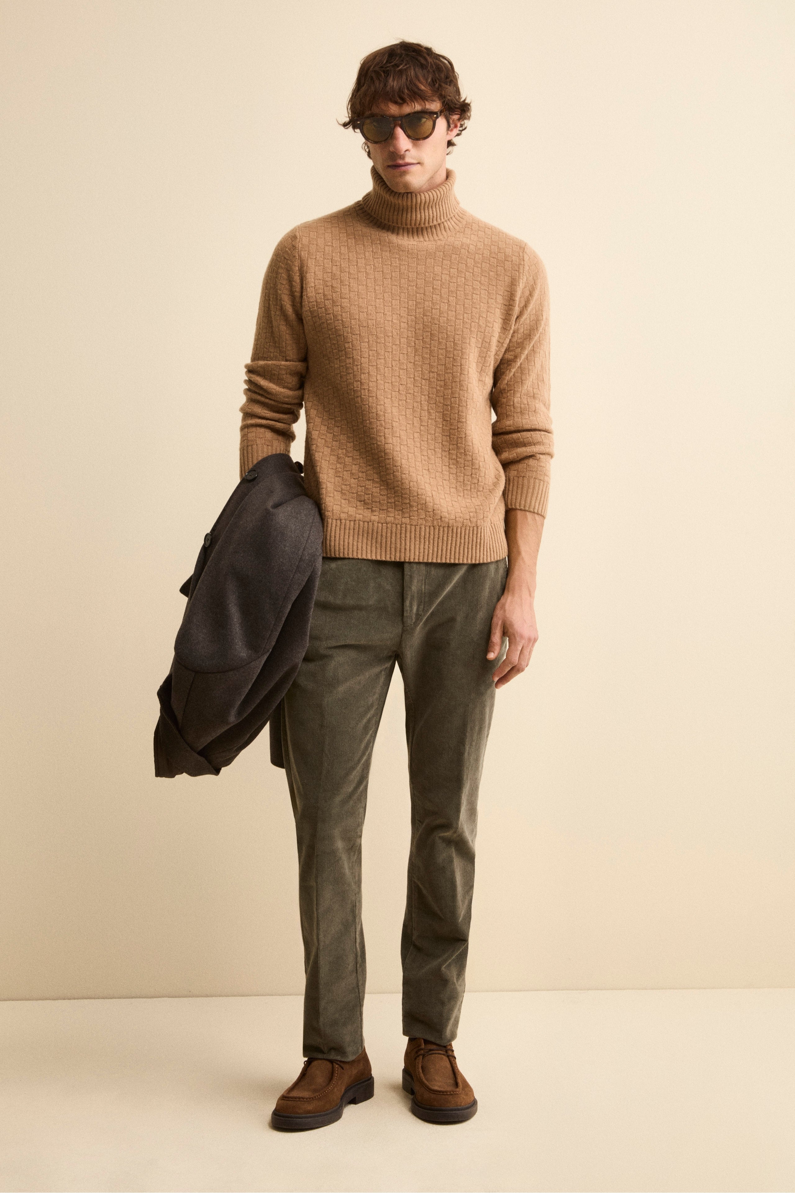 Pantalone Chino Regular Fit in Velluto - VERDE