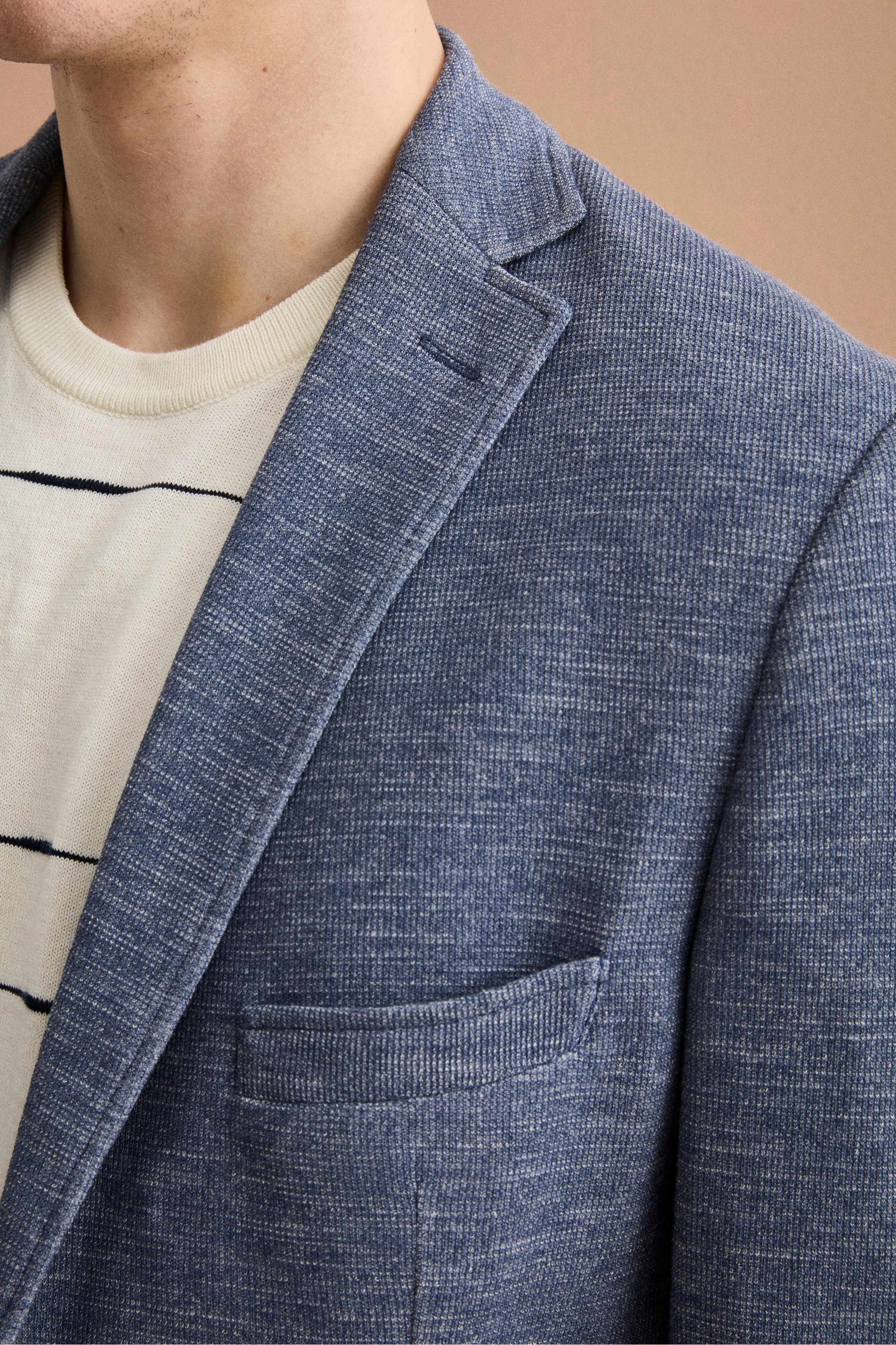 Giacca Semifoderata Comfort Fit in Misto Cotone - BLU