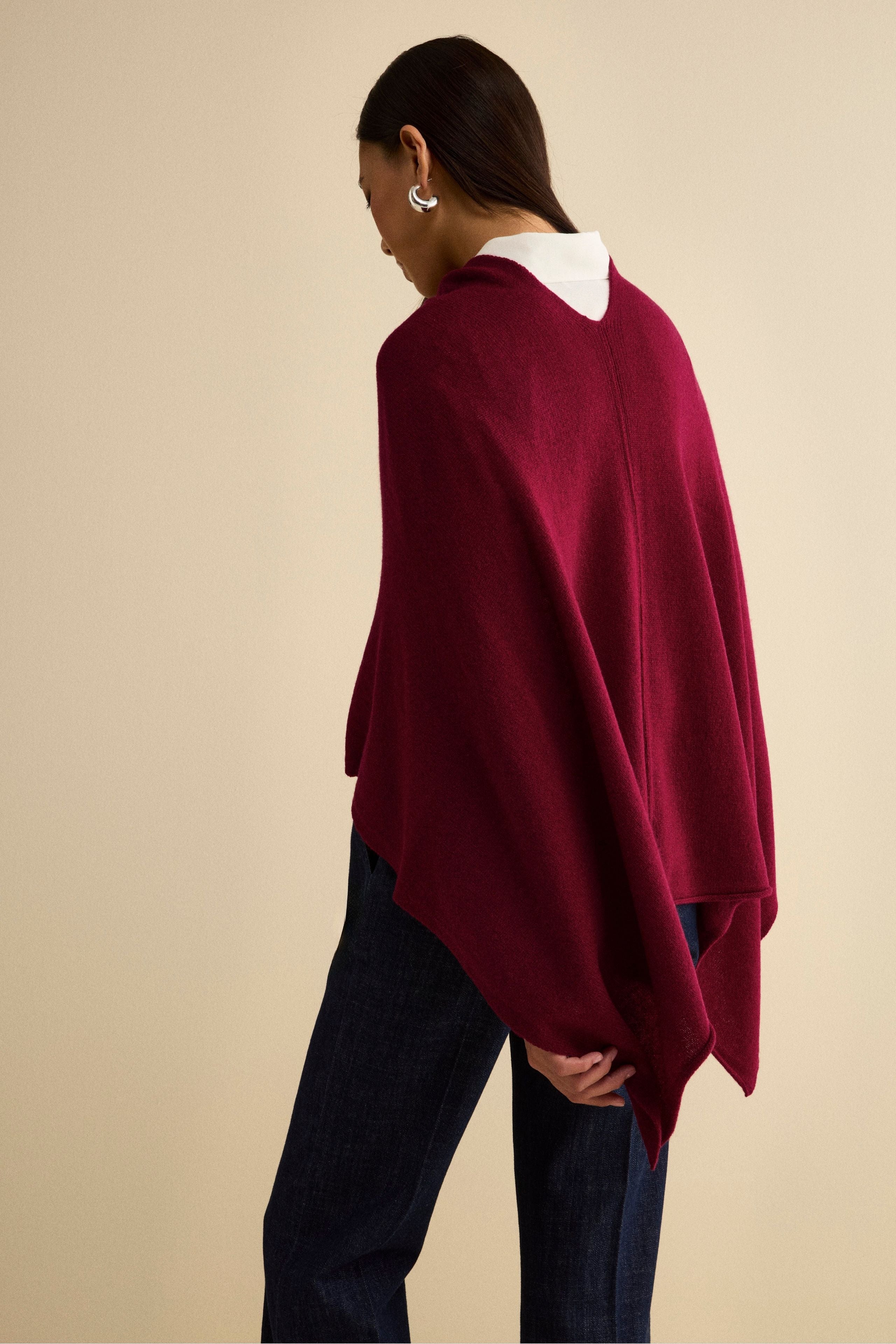 Mantella in cashmere da donna - BORDEAUX