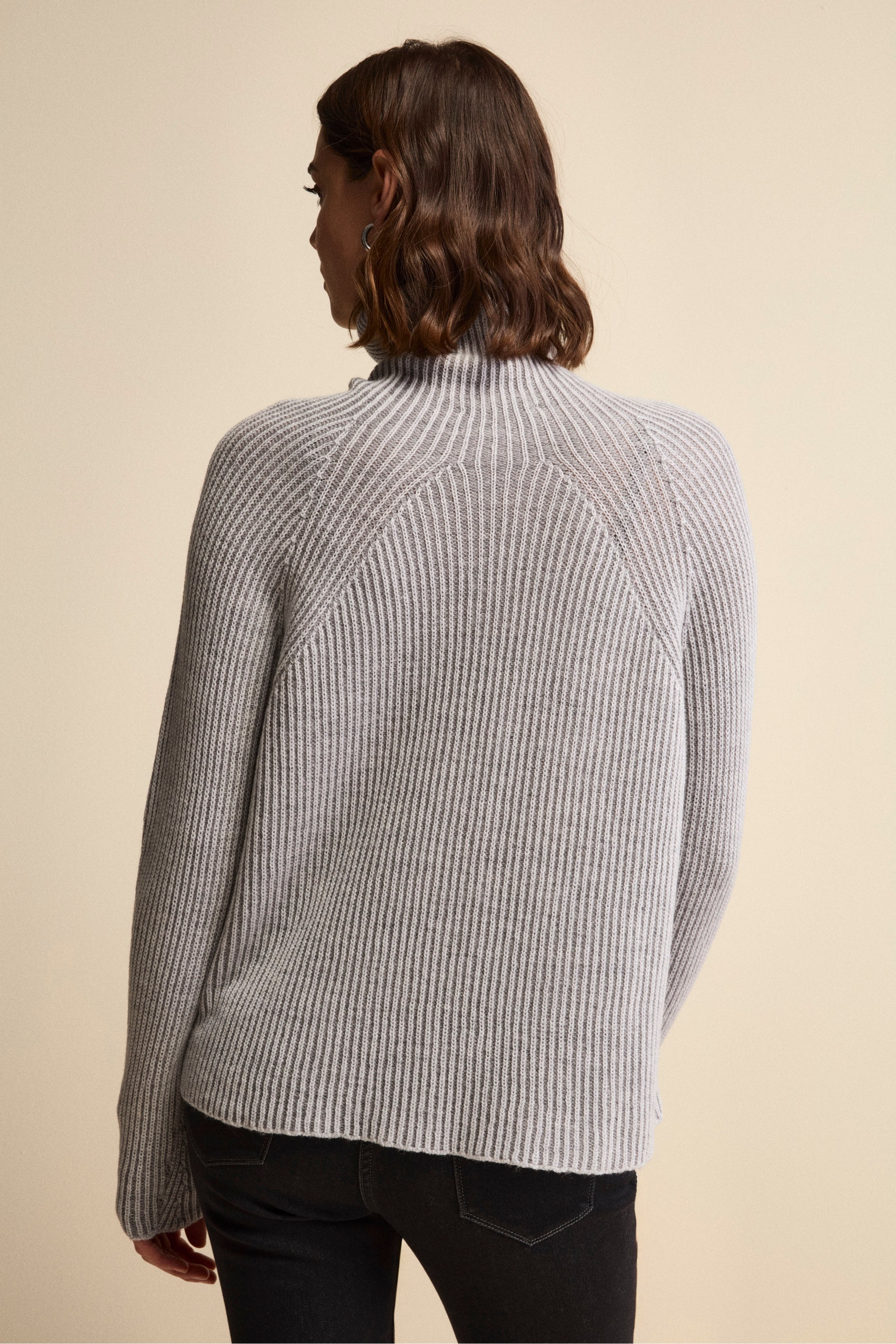 Dolcevita Raglan in Lana Merino a Coste Inglese - FANT. GRIGIO