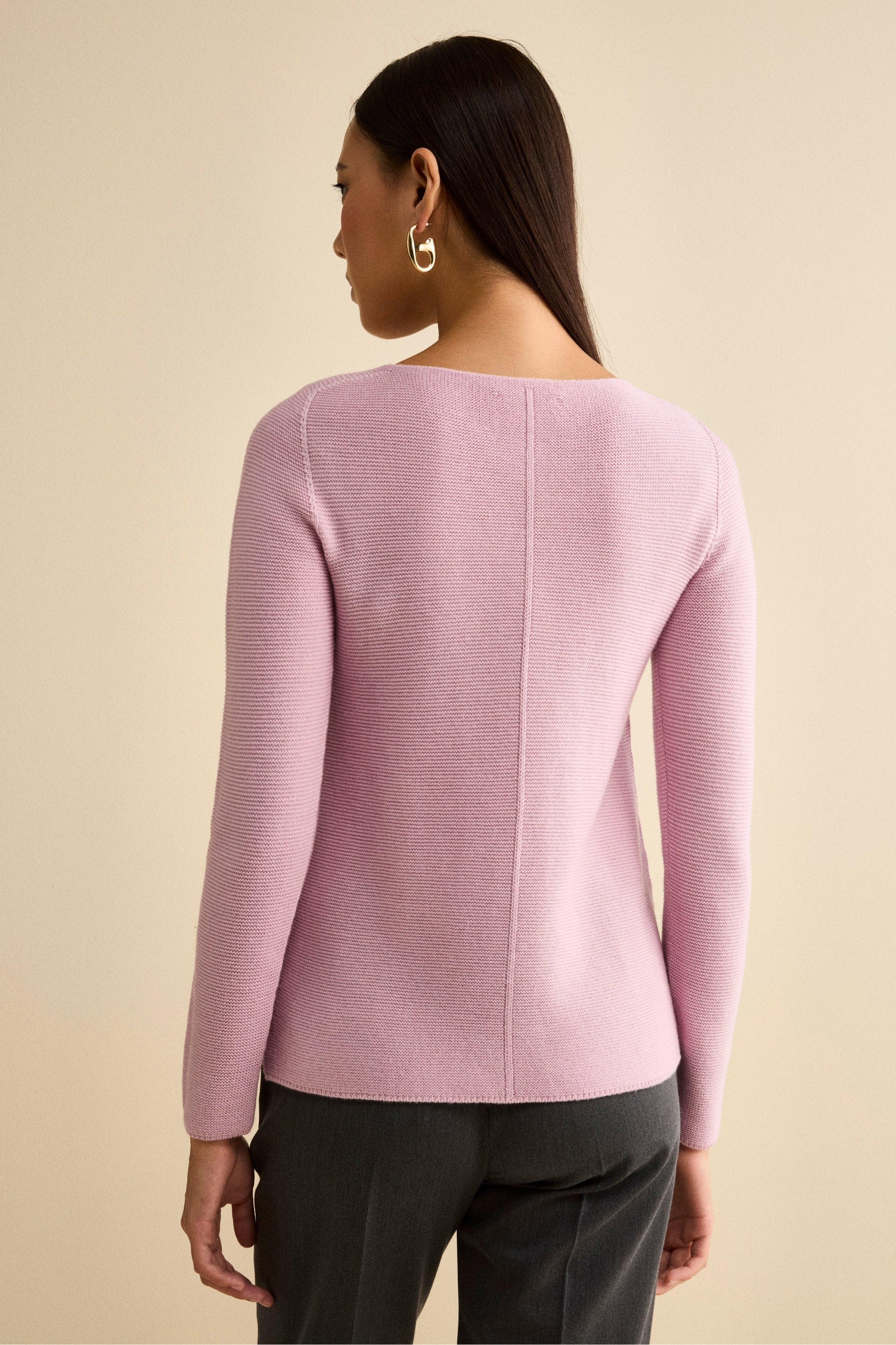 Maglia Barchetta in Lana Merino - ROSA