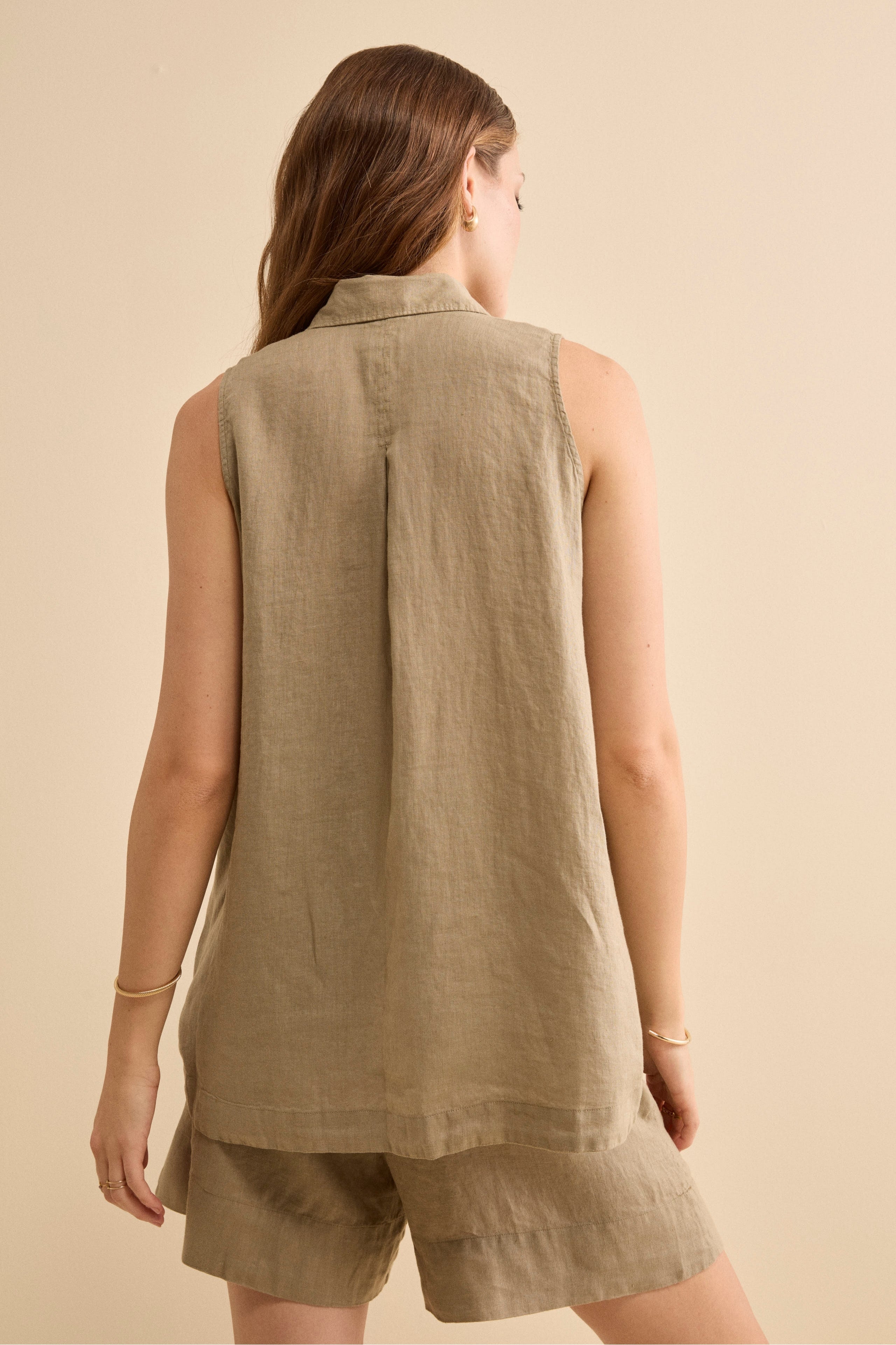 Camicia Over Smanicata in Lino - TORTORA