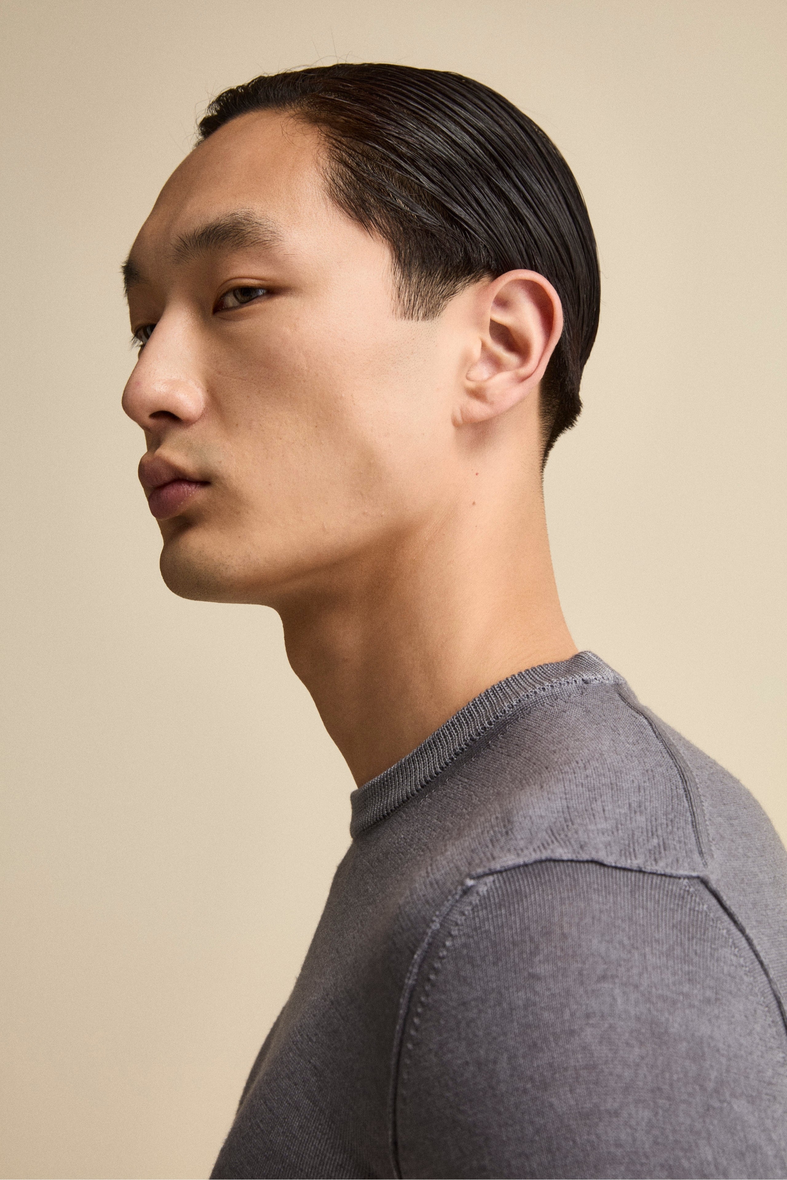 Girocollo in Lana Merino Extrafine - ACCIAIO