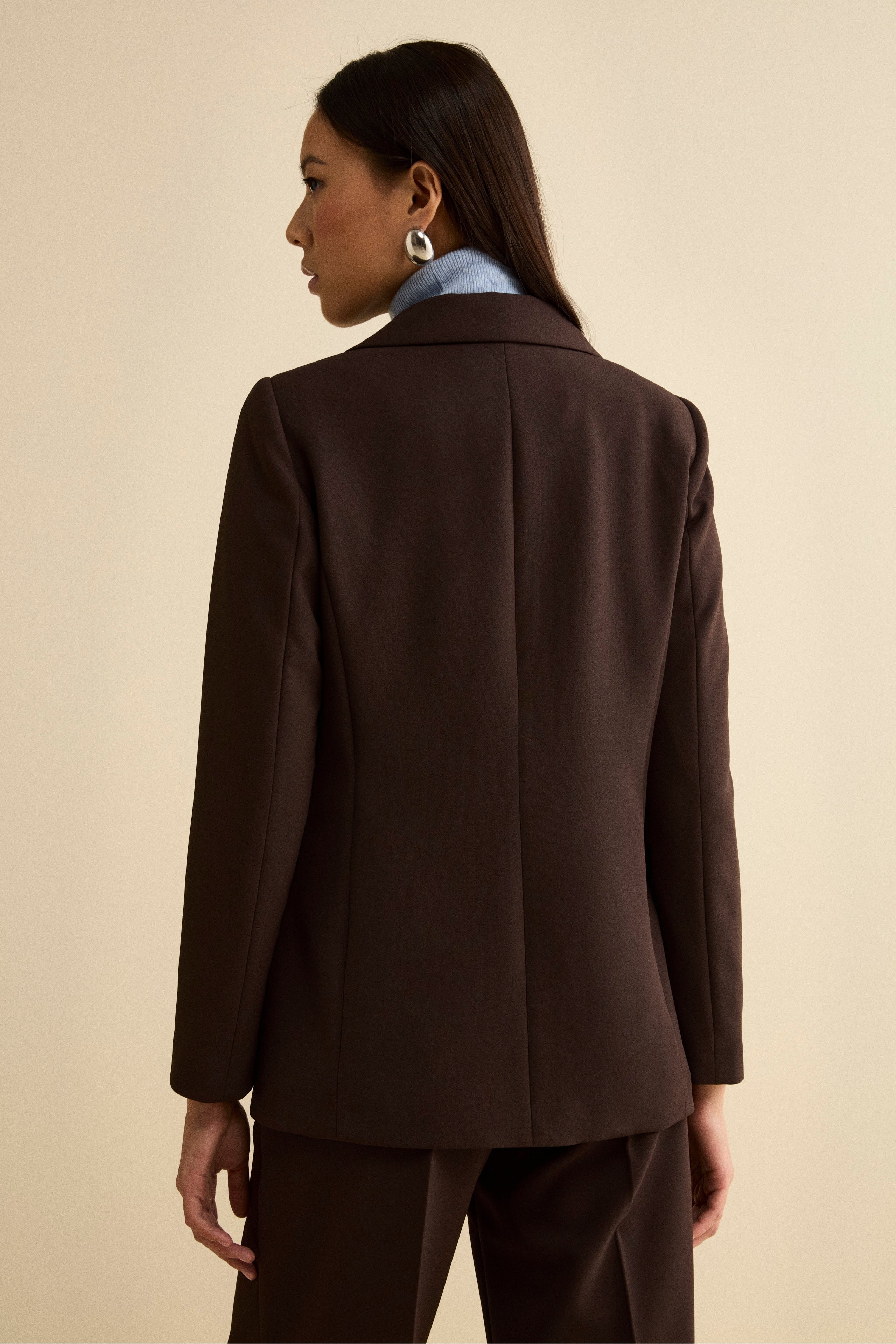 Giacca Bistretch Foderata Regular Fit - MARRONE