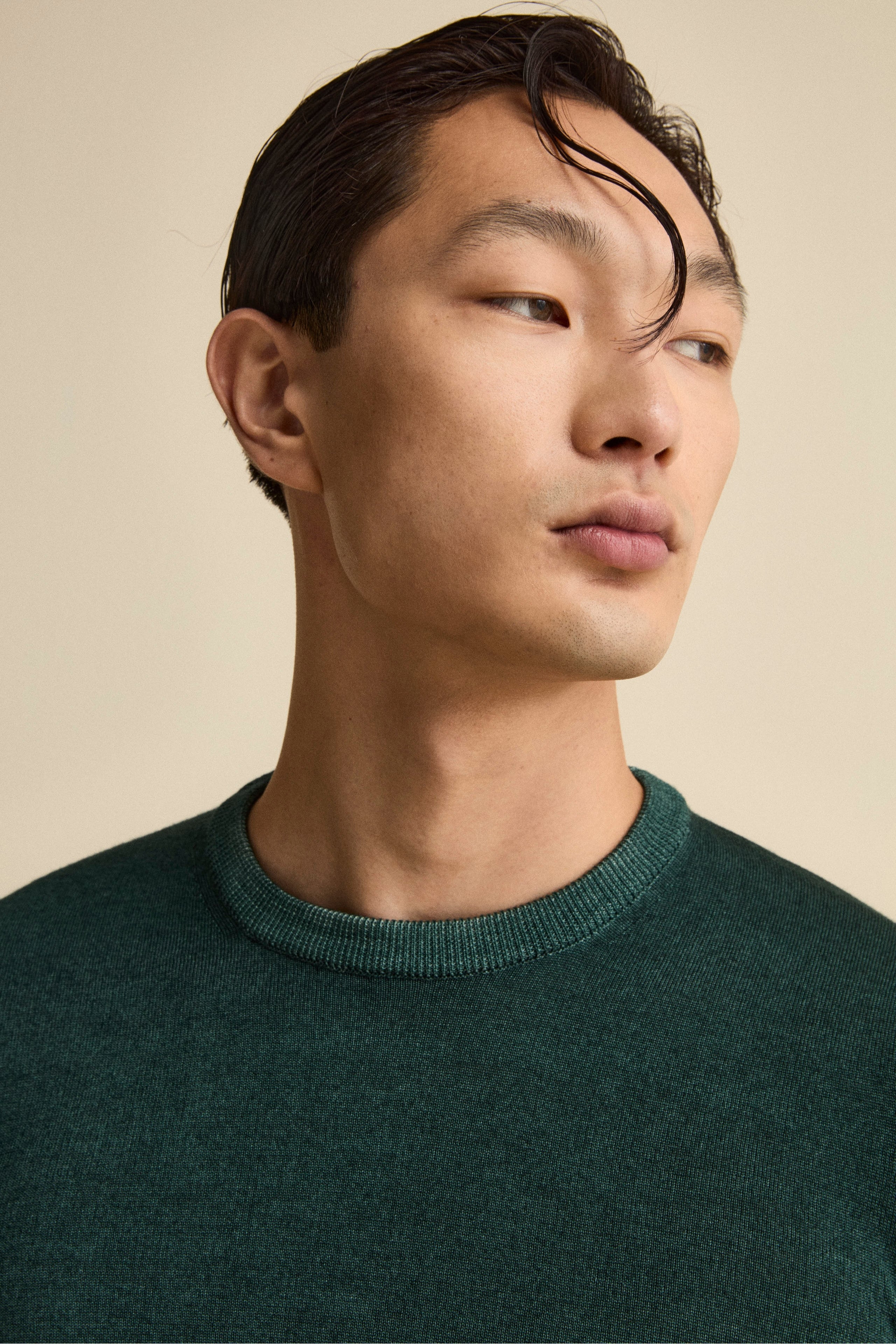 Girocollo in Lana Merino Extrafine - PETROLIO