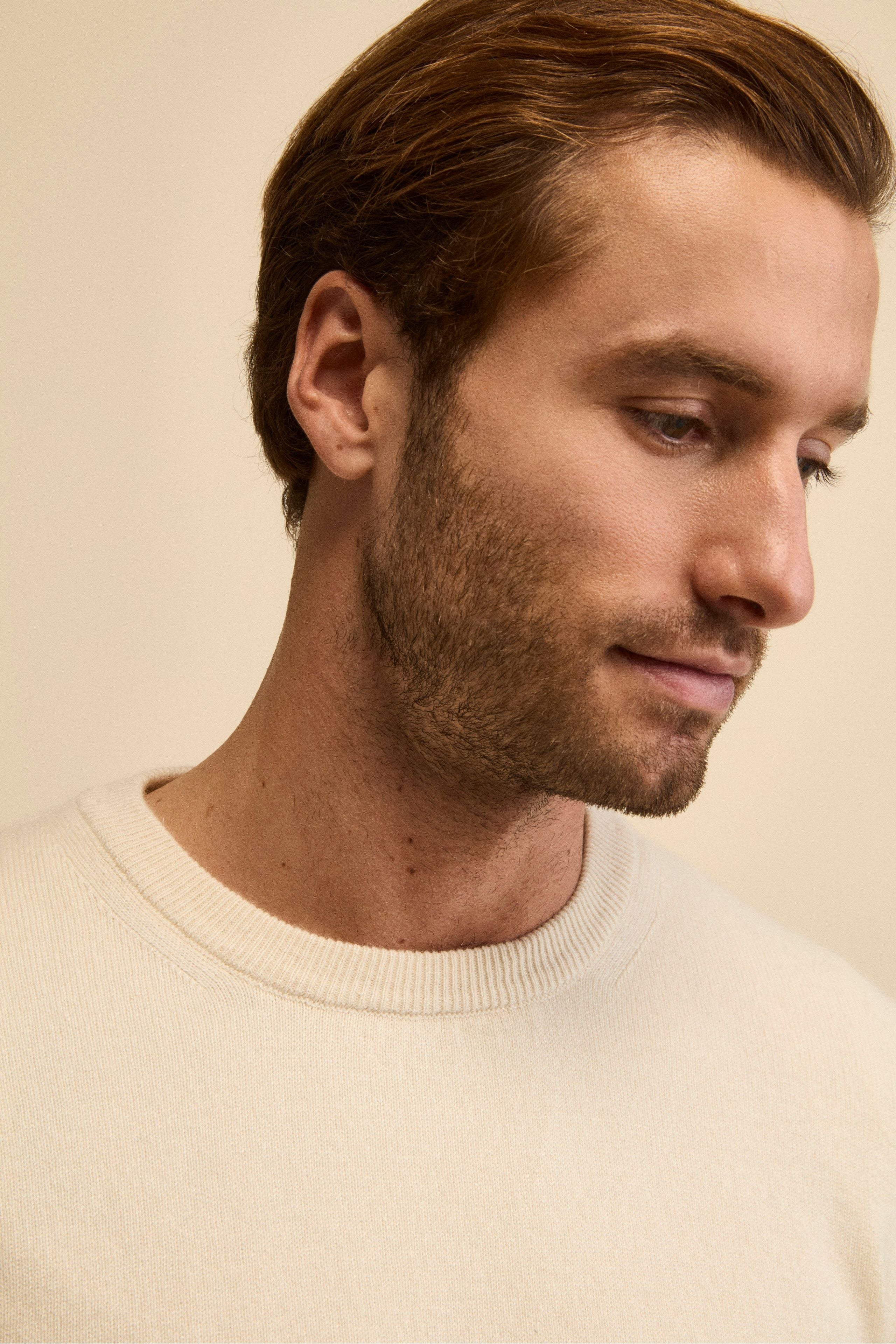 Girocollo in cashmere e seta - LATTE