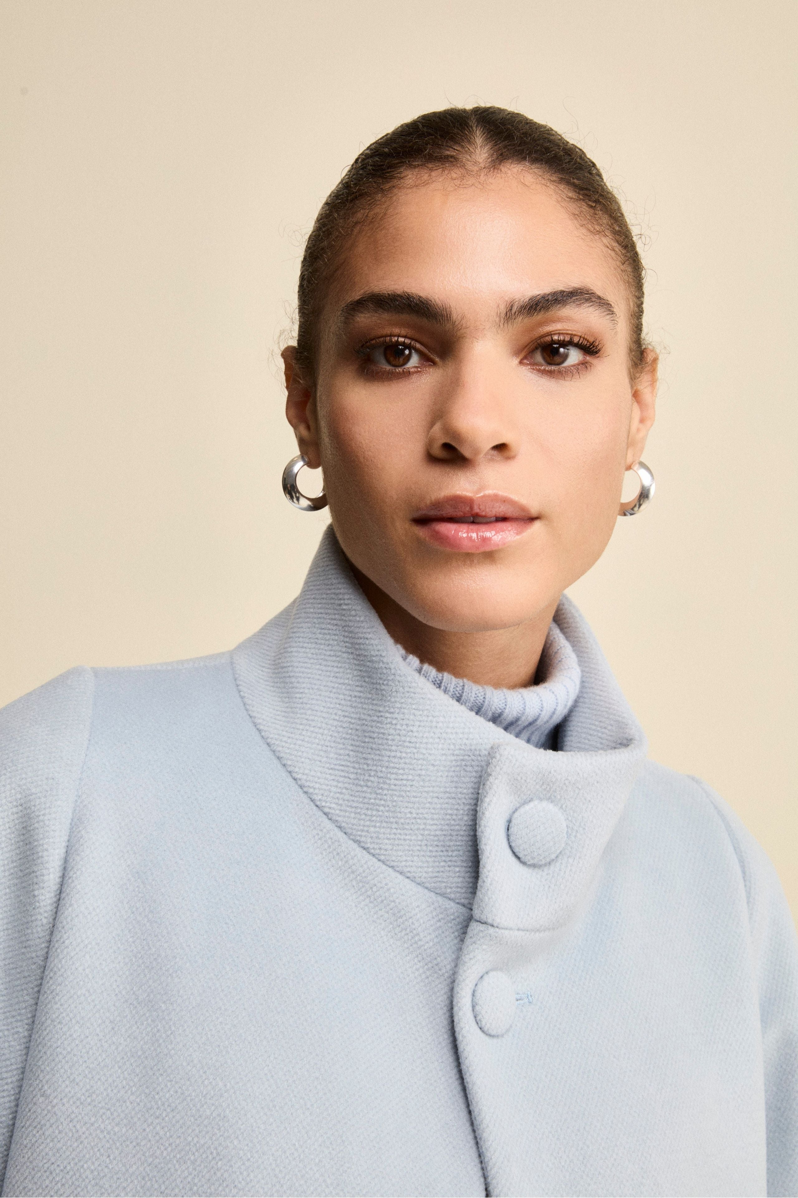 Cappotto Corto Svasato con Fodera - POLVERE