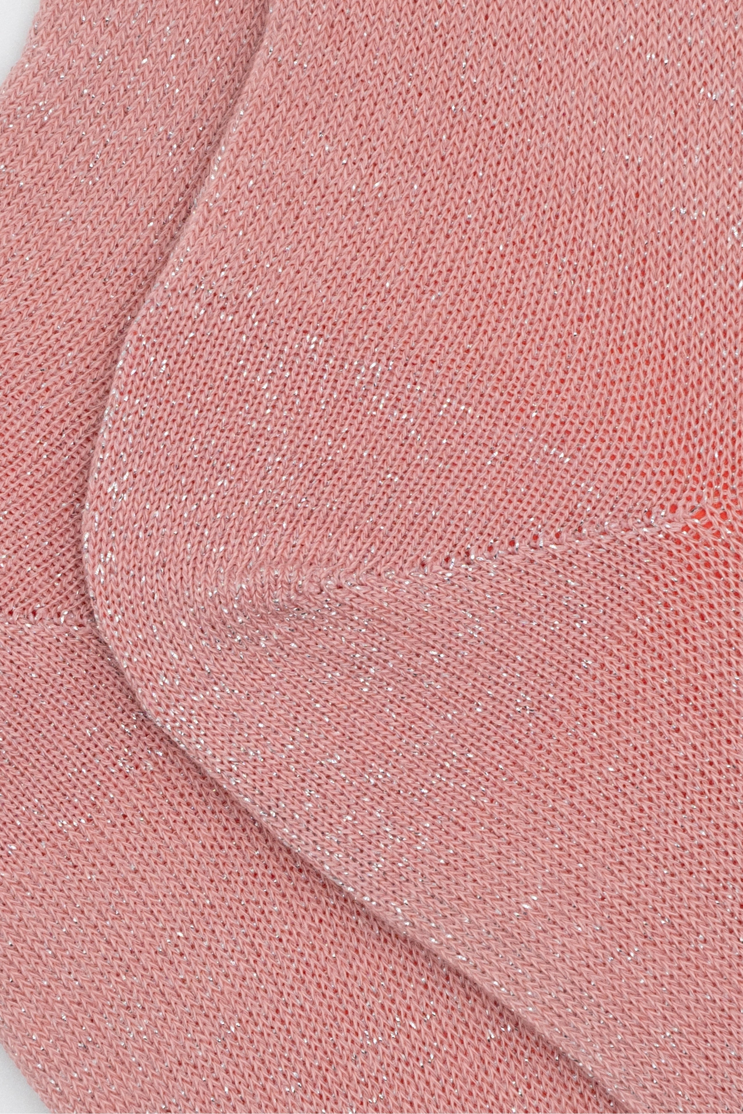 Calze Corte in Cotone con Lurex - ROSA