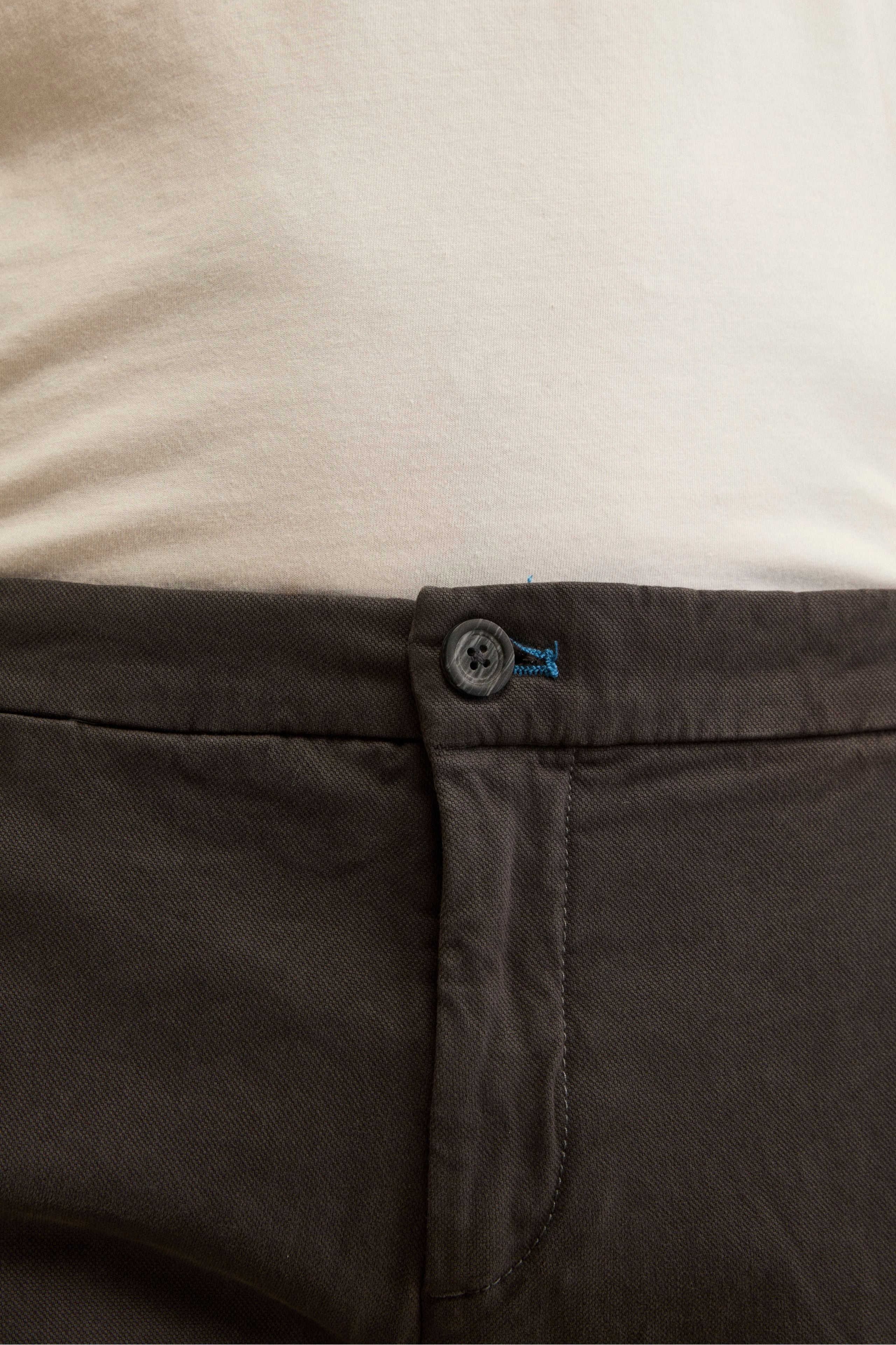 Pantalone Canvas Slim Fit in Cotone Stretch - ANTRACITE